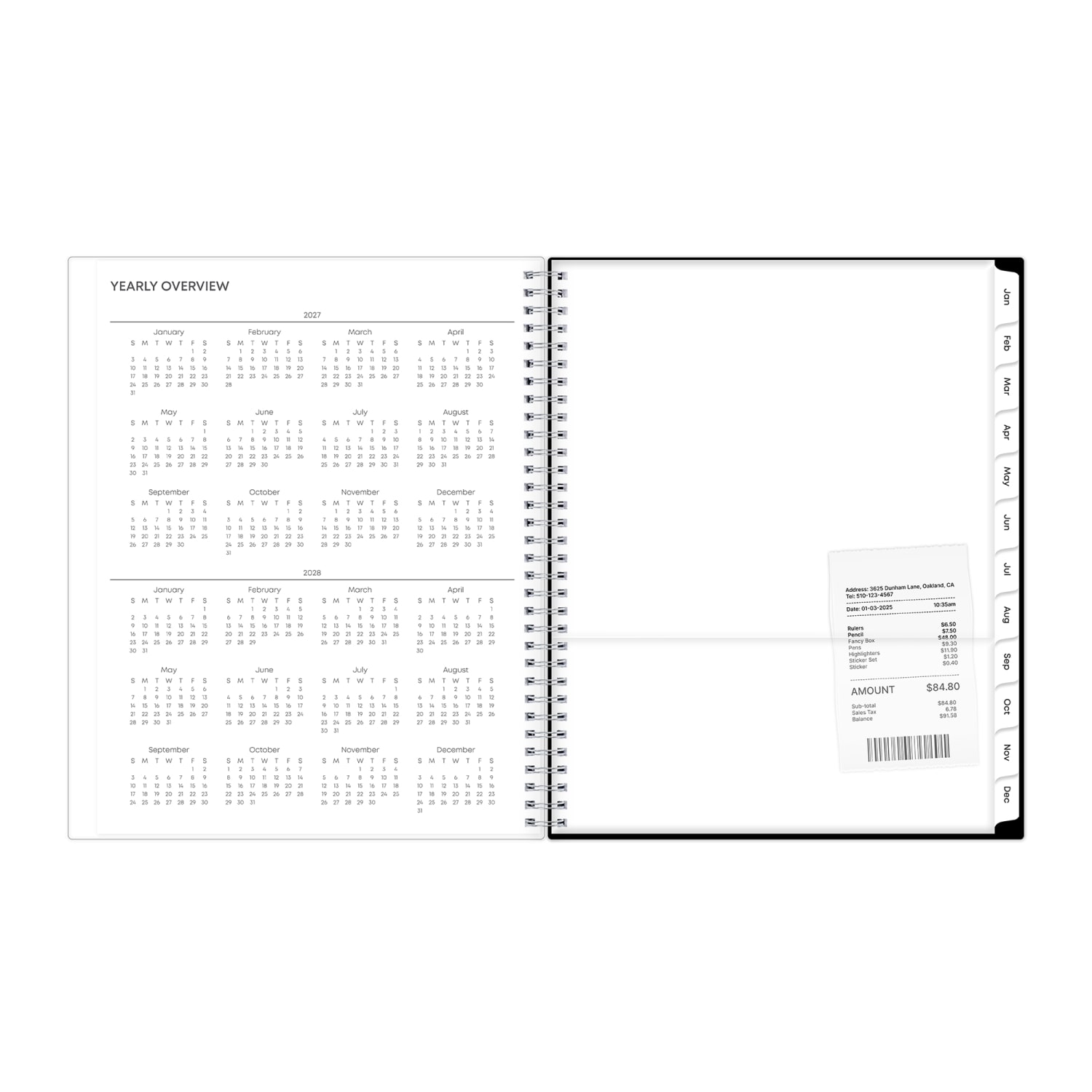 2027 Blue Sky Baccara Dark Weekly/Monthly Planning Calendar, 8.5x11, 0%, CYO, Jan-Dec, RY27 - Image 5