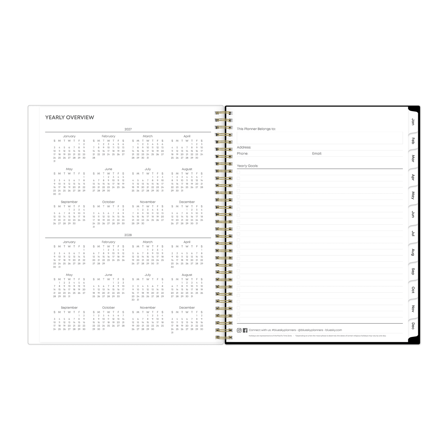 2027 Blue Sky Baccara Dark Weekly/Monthly Planning Calendar, 8.5x11, 0%, CYO, Jan-Dec, RY27 - Image 6