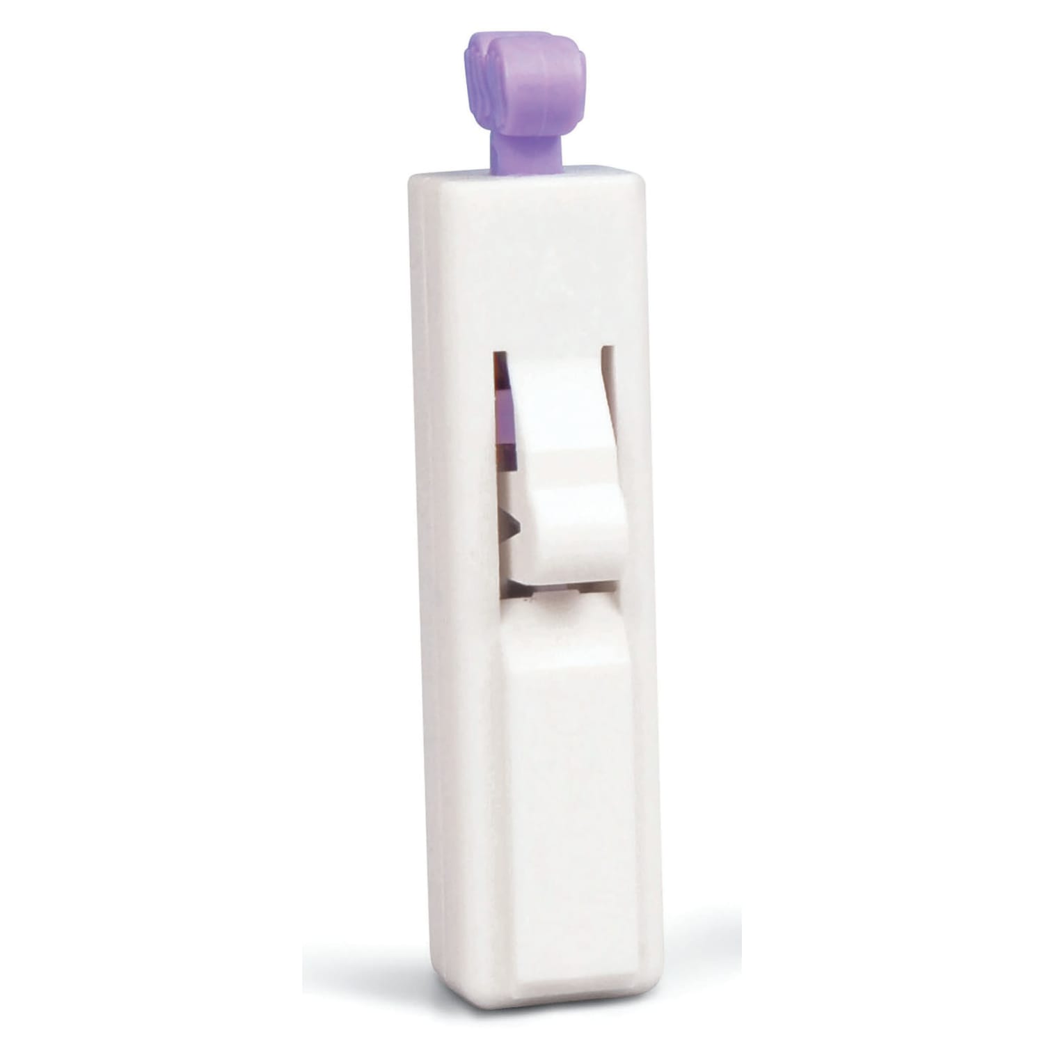 Medline Side-Button Safety Lancets, 28 Gauge x 1.8 mm, White/Purple, Box Of 200
