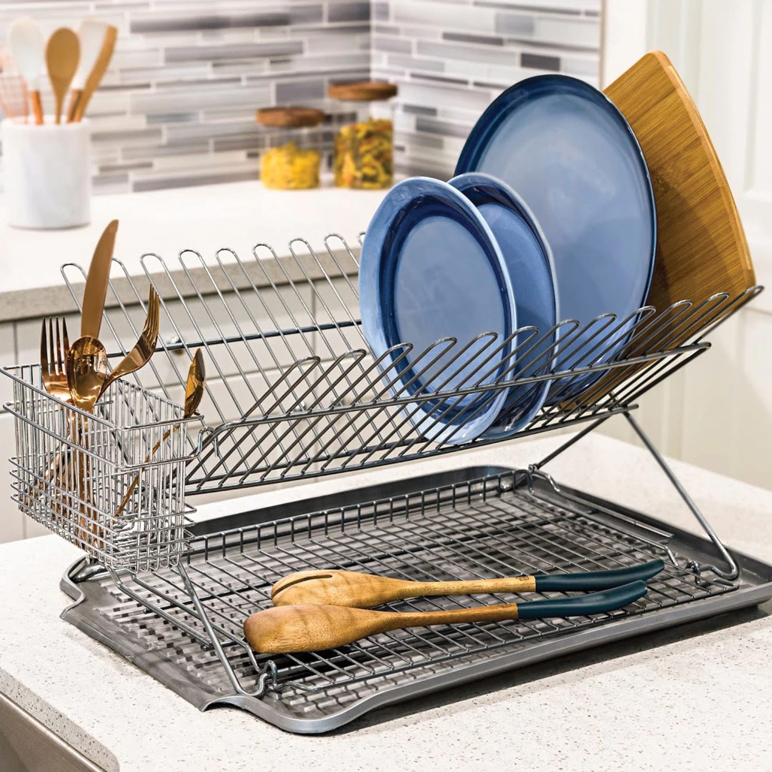 Better Houseware Cutlery Holder, 4inH x 2-3/4inW x 7-3/4inD, Chrome - Image 6
