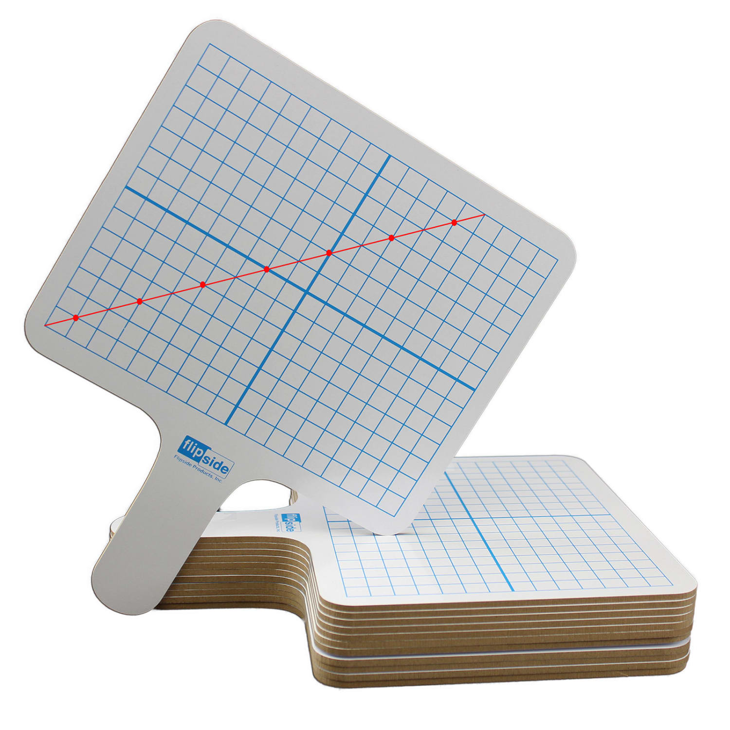 Flipside Products 2-Sided Rectangular Dry-Erase Graphing Paddles, 7-3/4in x 10in, 3/8in Graph/Blank, Class Pack Of 12 Paddles - Image 3