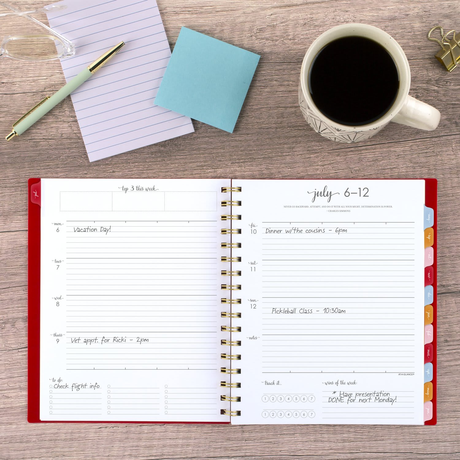 AT-A-GLANCE Harmony Academic 2026-2027 Weekly Monthly Planner, Scarlet, Medium, 7in x 8 3/4in - Image 3