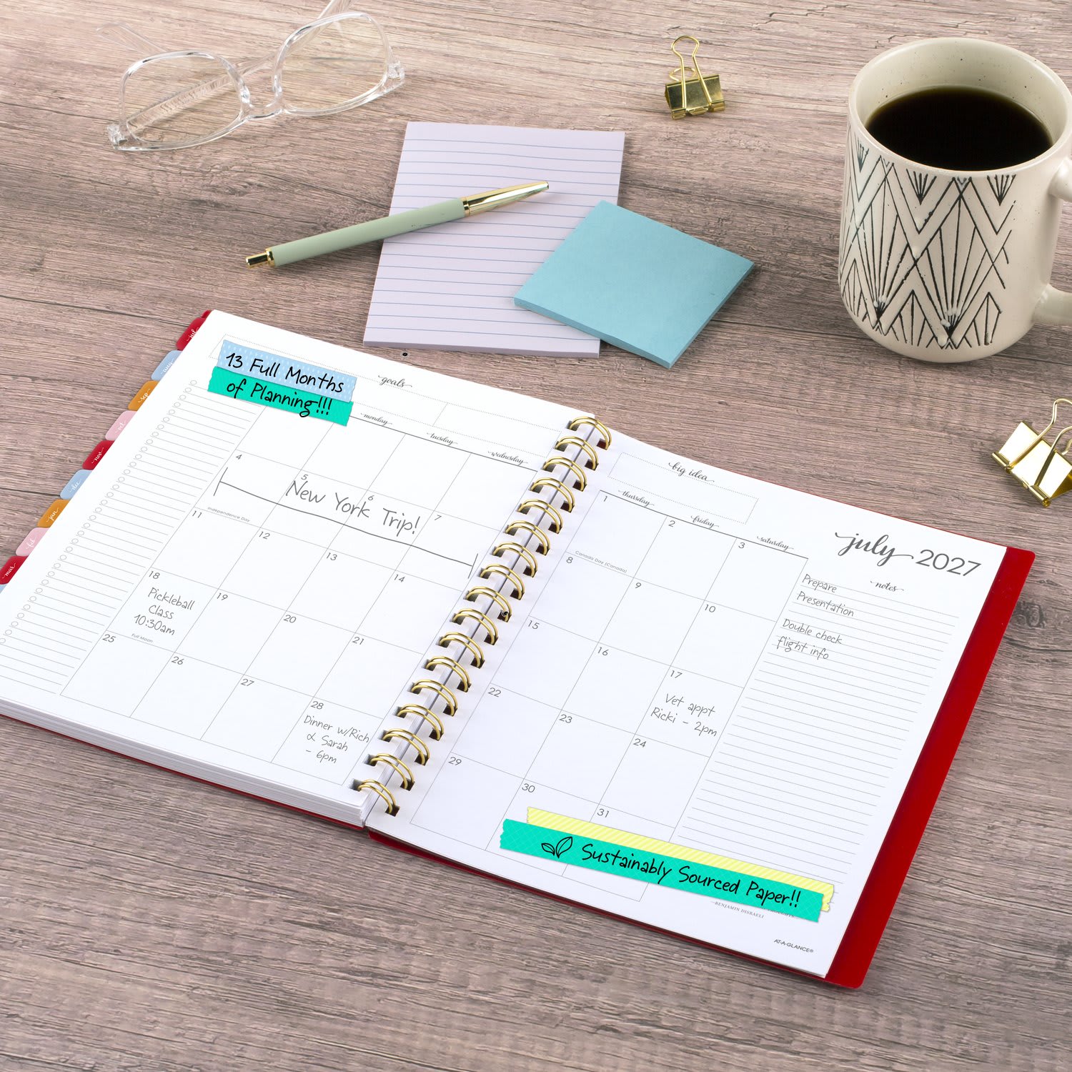 AT-A-GLANCE Harmony Academic 2026-2027 Weekly Monthly Planner, Scarlet, Medium, 7in x 8 3/4in - Image 4