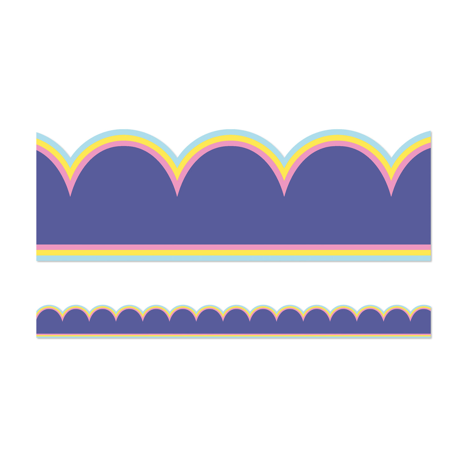 Carson Dellosa Education Scalloped Bulletin Board Borders, We Stick Together Pop of Purple, 39ft Per Pack, Set Of 6 Packs - Image 3