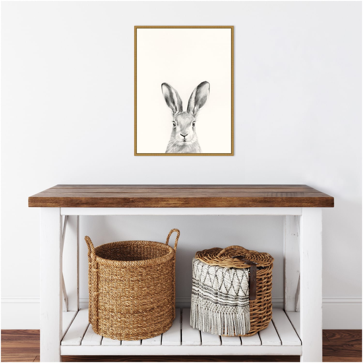 Amanti Art Animal Mug I Rabbit by Victoria Borges Framed Canvas Wall Art Print, 24inH x 18inW, Gold - Image 6