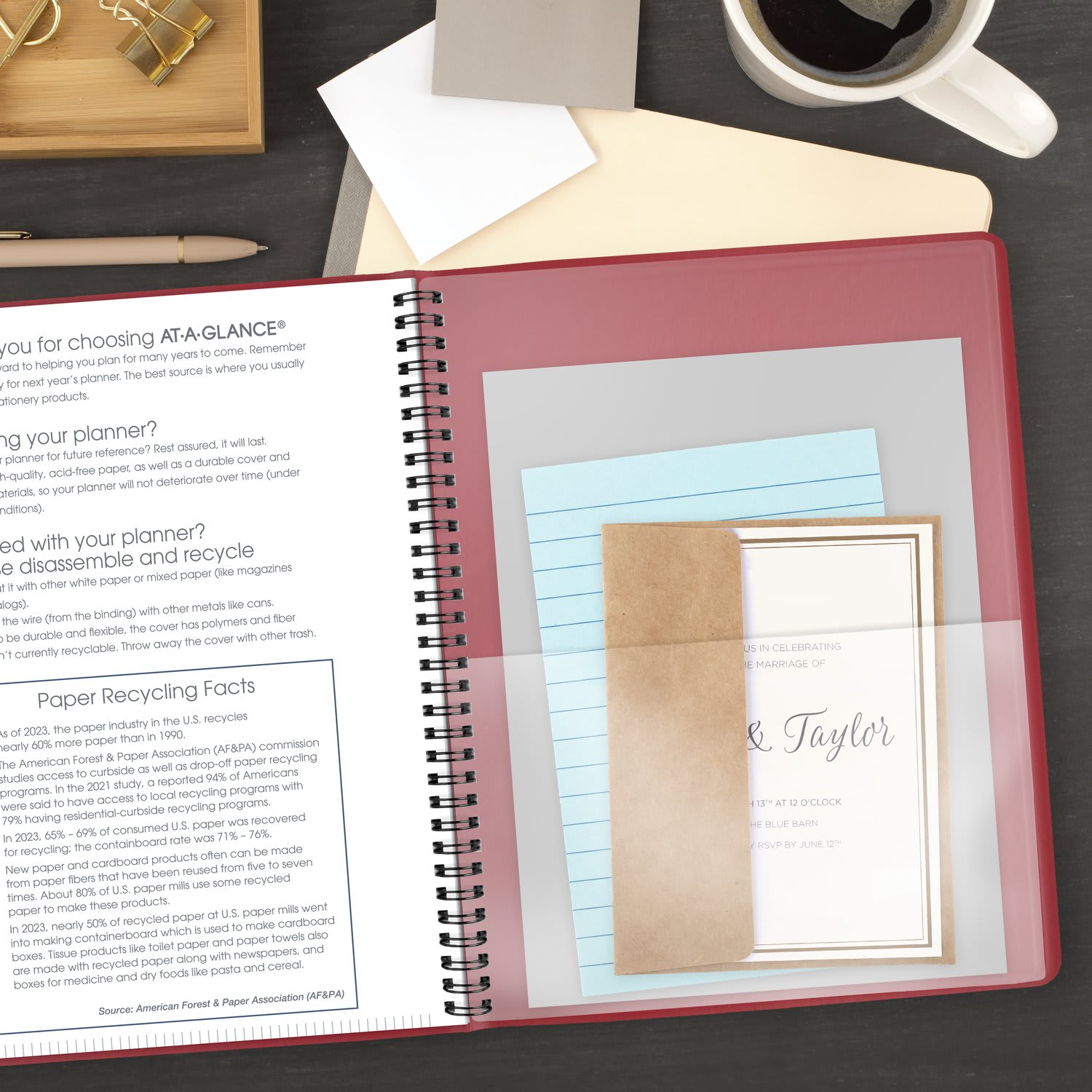 AT-A-GLANCE 2027 Weekly Appointment Book Planner, Red, Large, 8 1/4in x 11in - Image 5