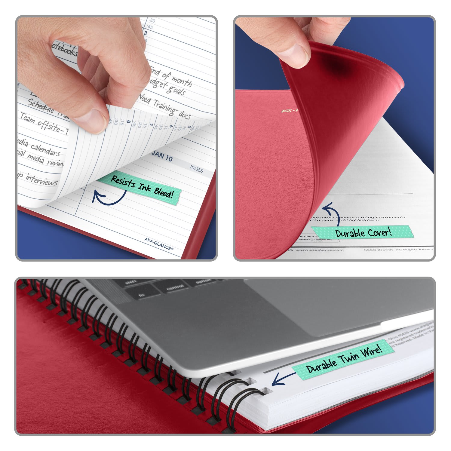 AT-A-GLANCE 2027 Weekly Appointment Book Planner, Red, Large, 8 1/4in x 11in - Image 6