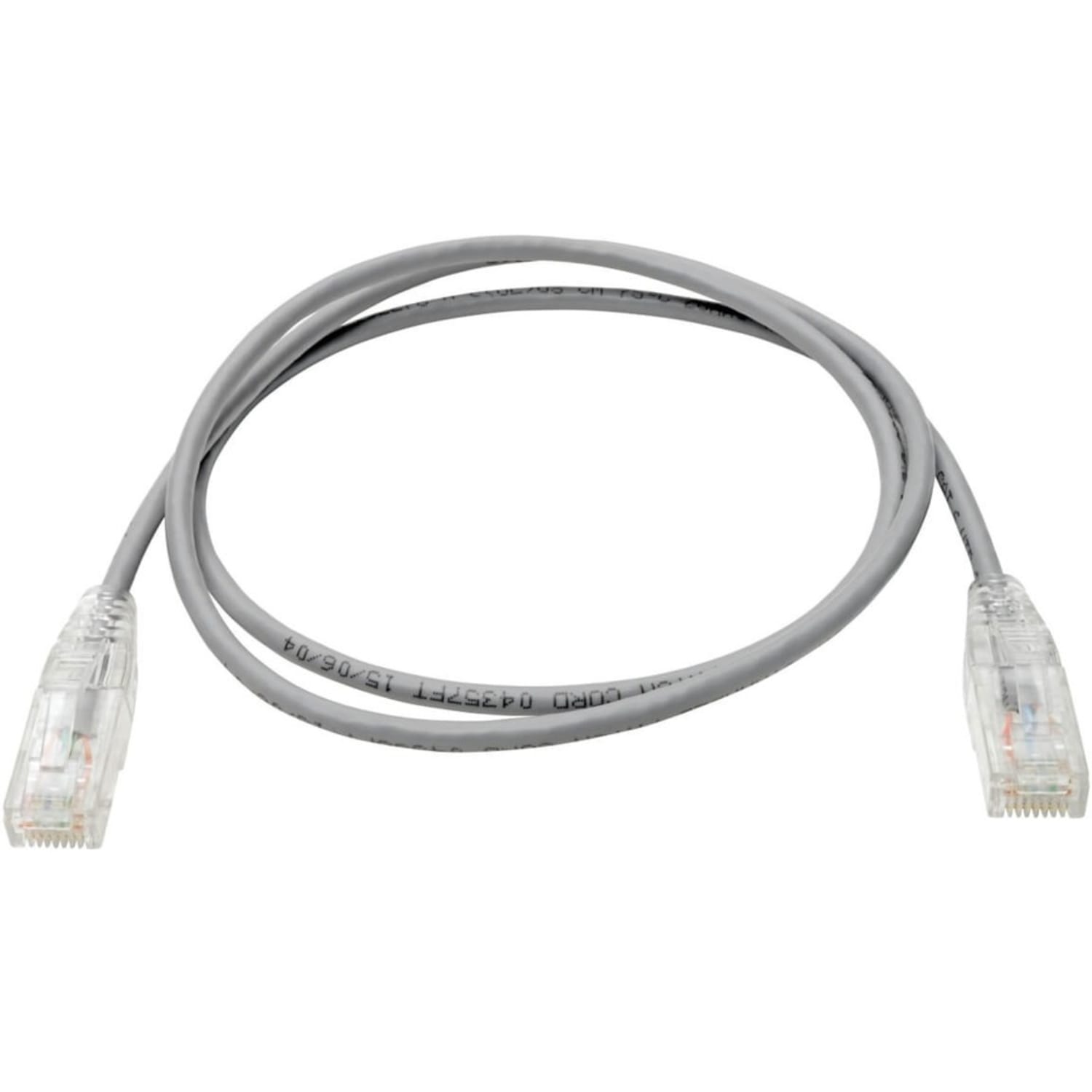 Tripp Lite Cat6 UTP Patch Cable (RJ45) - M/M, Gigabit, Snagless, Molded, Slim, Gray, 3 ft. - First End: 1x R - N201S03GY - Image 3