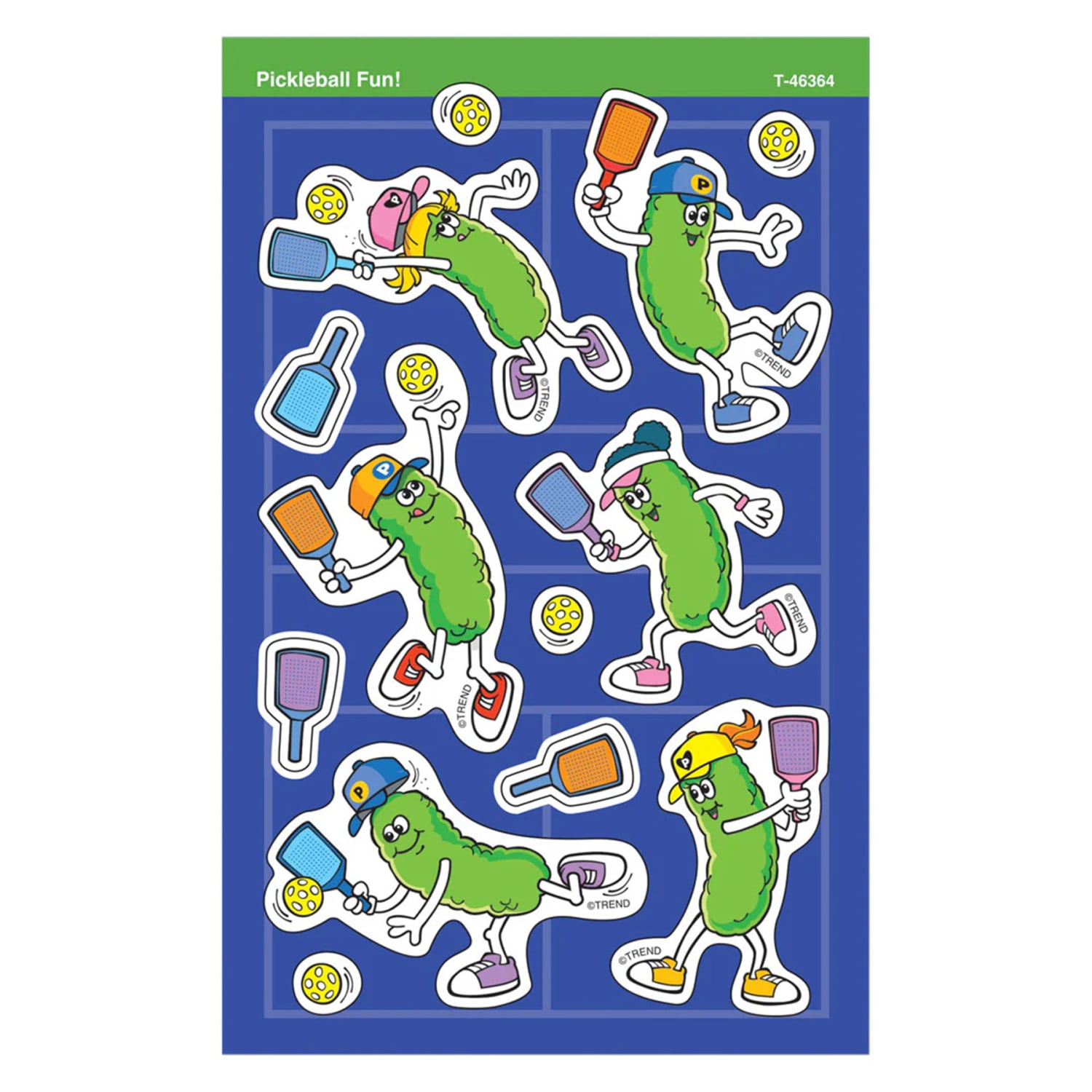 TREND Trend superShapes Stickers, Pickleball Fun!, Large, 104 Per Pack, Set Of 6 Packs - Image 3