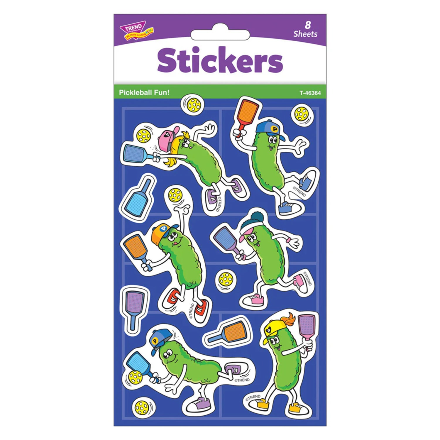 TREND Trend superShapes Stickers, Pickleball Fun!, Large, 104 Per Pack, Set Of 6 Packs - Image 4