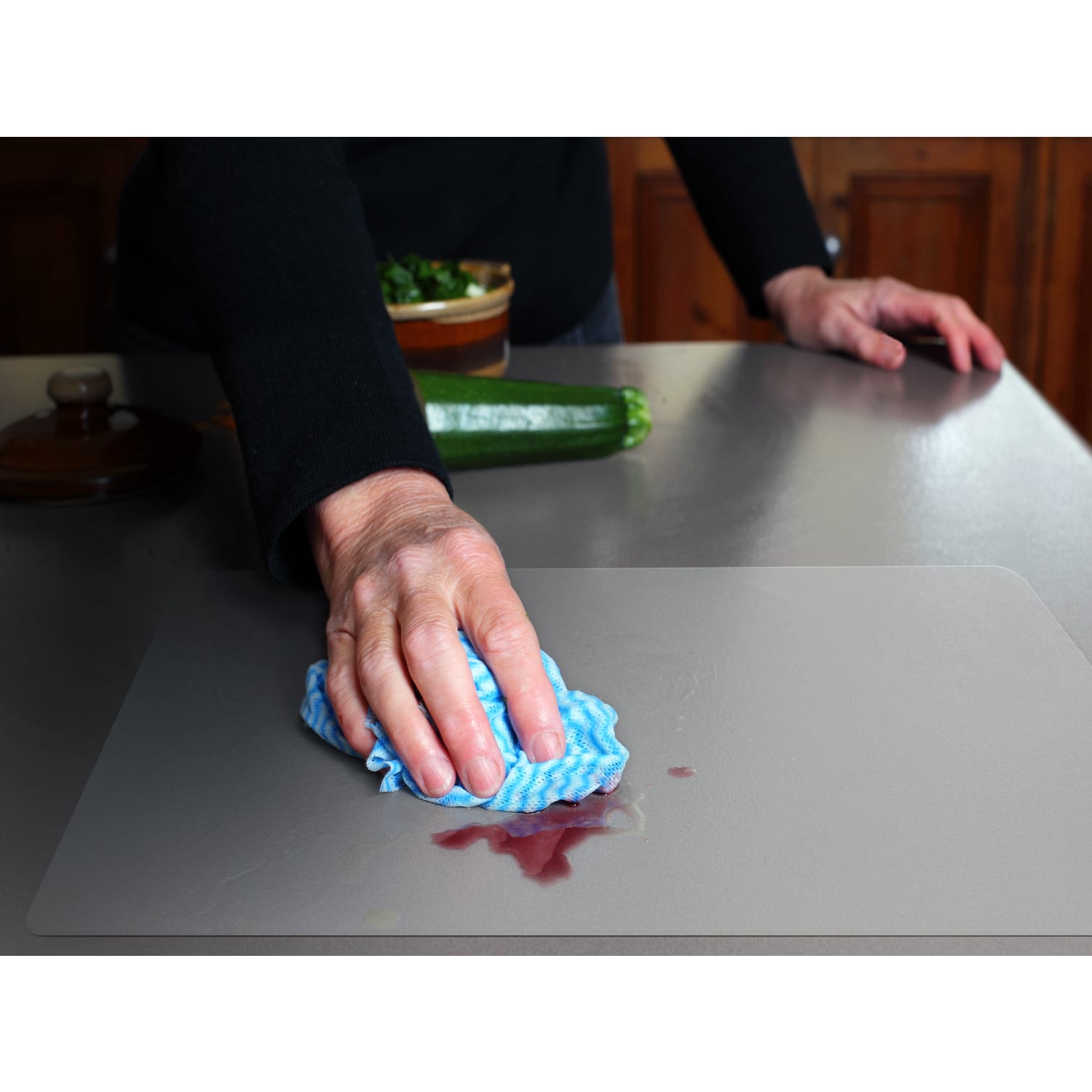 Floortex Desktex Anti-Microbial Vinyl Rectangular Place Mats, 19in x 24in, Fresh Mist, Pack Of 2 - Image 6