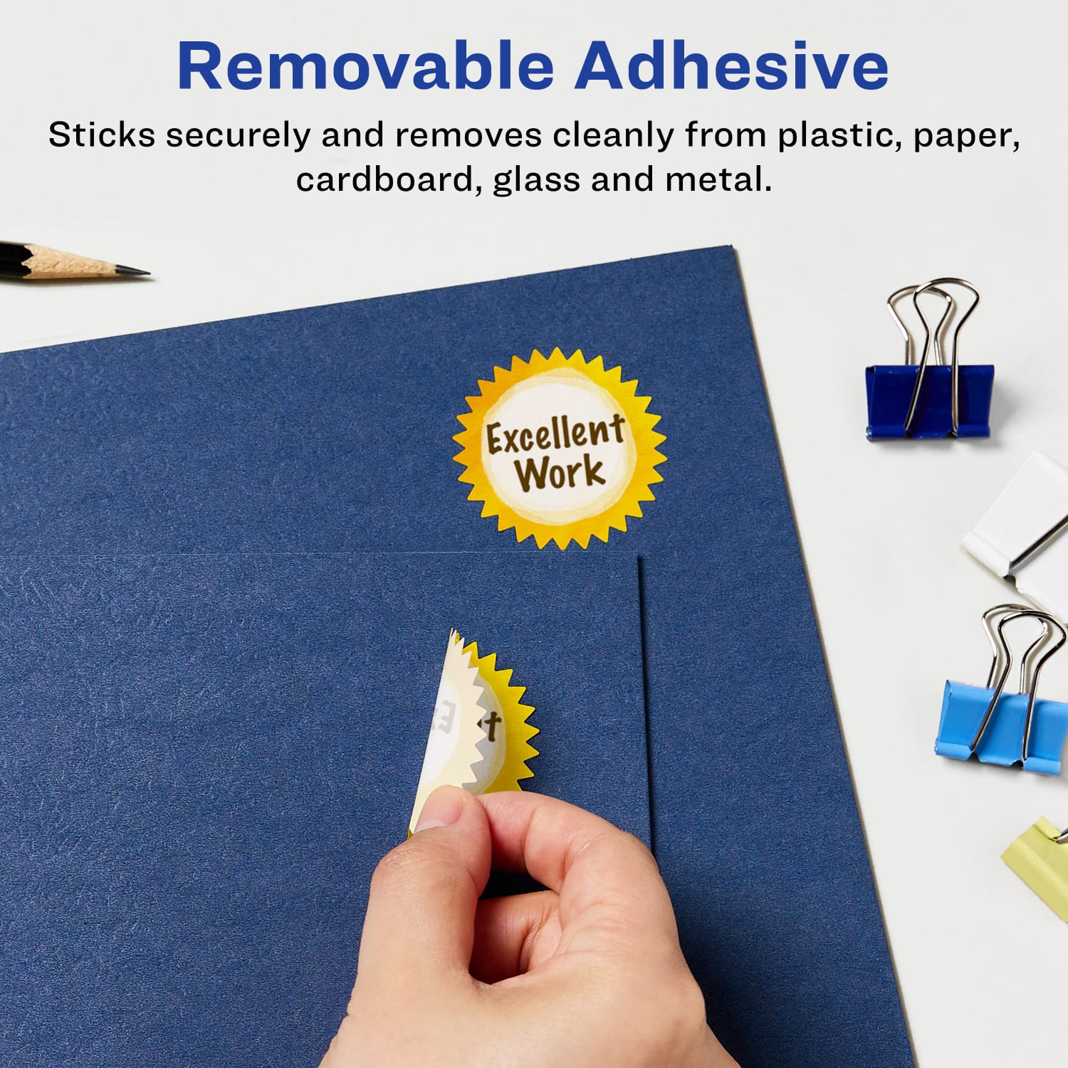 Avery Removable Labels With Sure Feed, 94608-RMP25, Starburst, 2-1/4in, White, Pack Of 300 Labels - Image 3