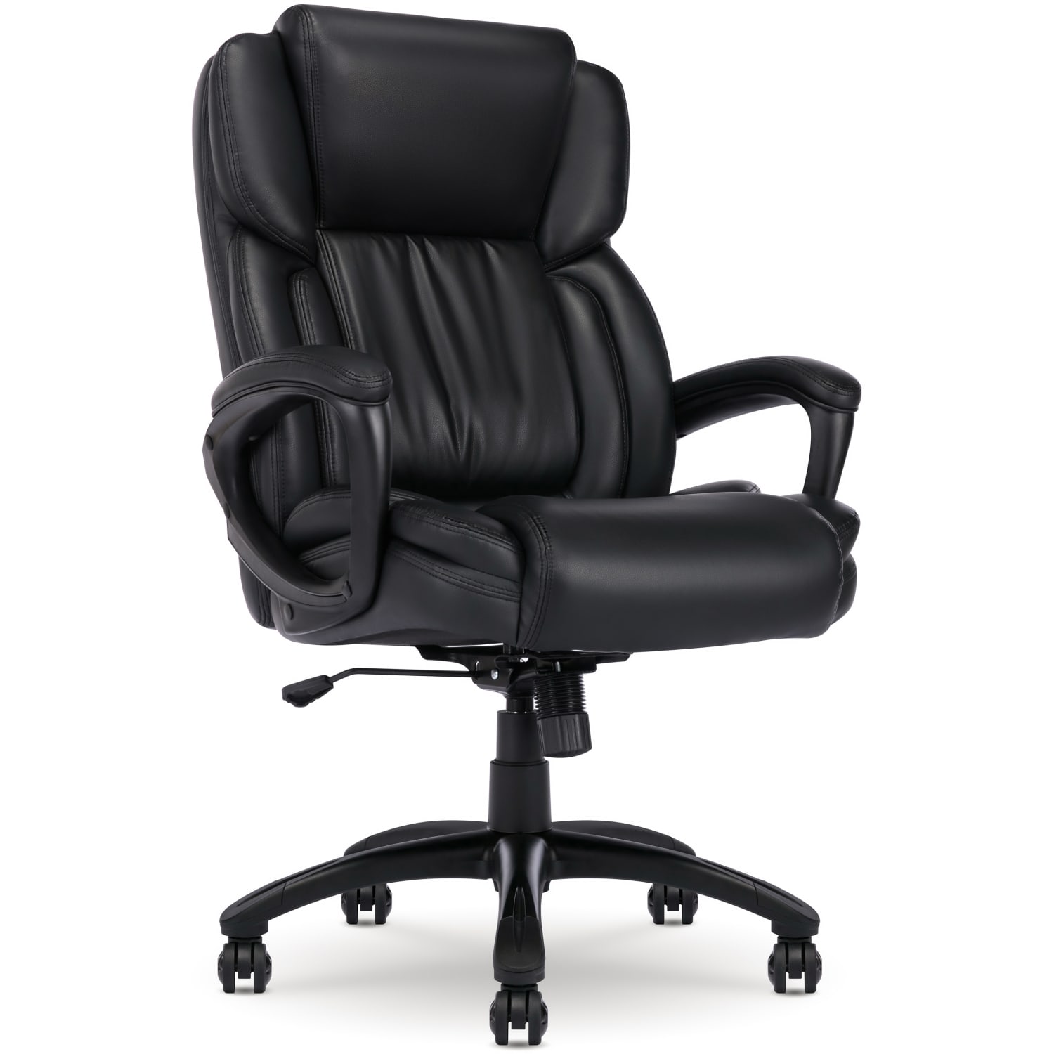 Serta Garret Ergonomic Bonded Leather High-Back Executive Chair, Space Black