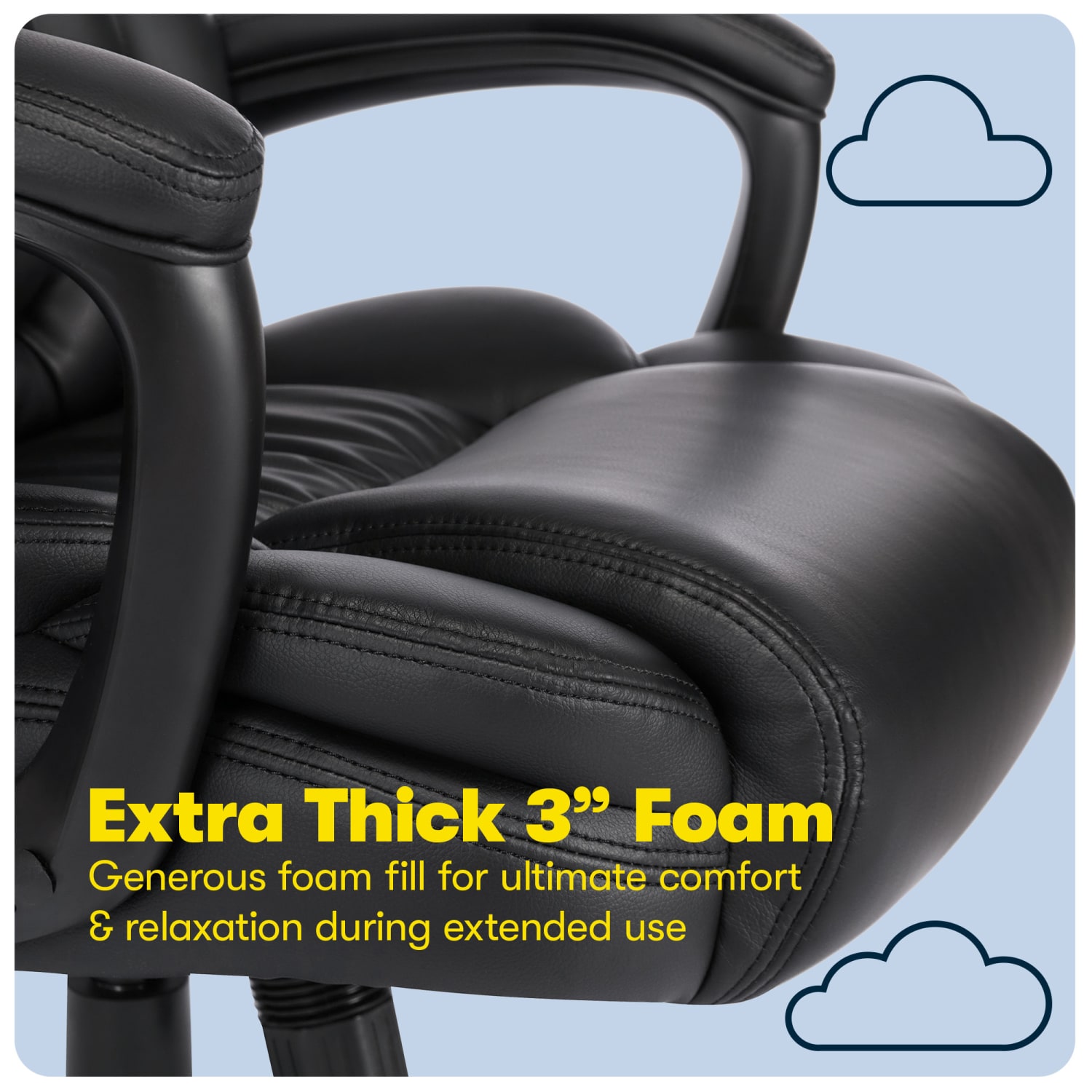 Serta Garret Ergonomic Bonded Leather High-Back Executive Chair, Space Black - Image 10