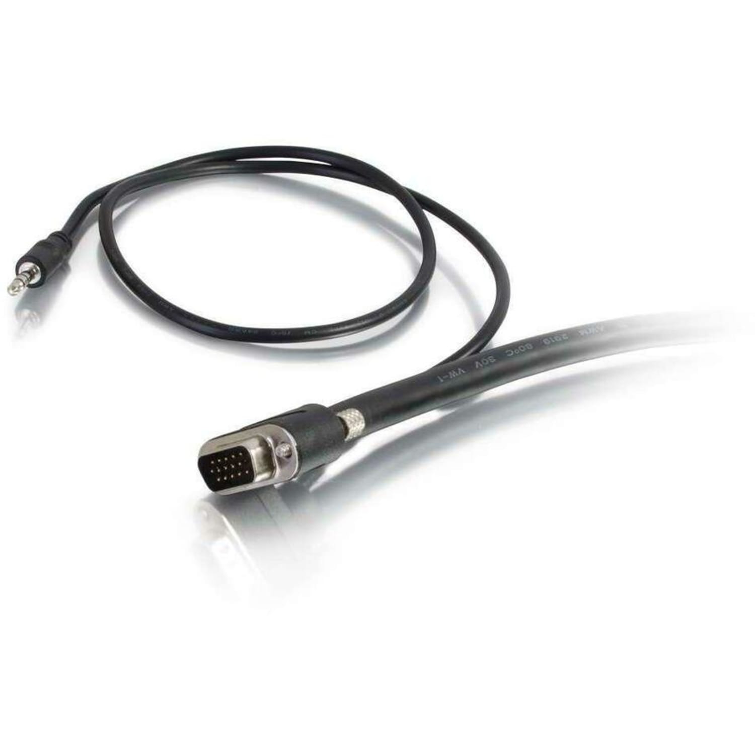 C2G 50ft VGA Video + 3.5mm AUX Stereo Audio Cable - In Wall CMG-Rated - M/M - 50 ft Mini-phone/VGA A/V Cable for Audio/Video Device - First End: 15-pin HD-15 - Male, Mini-phone Audio - Male - Second End: 15-pin HD-15 - Male, Mini-phone Audio - Male - Image 4