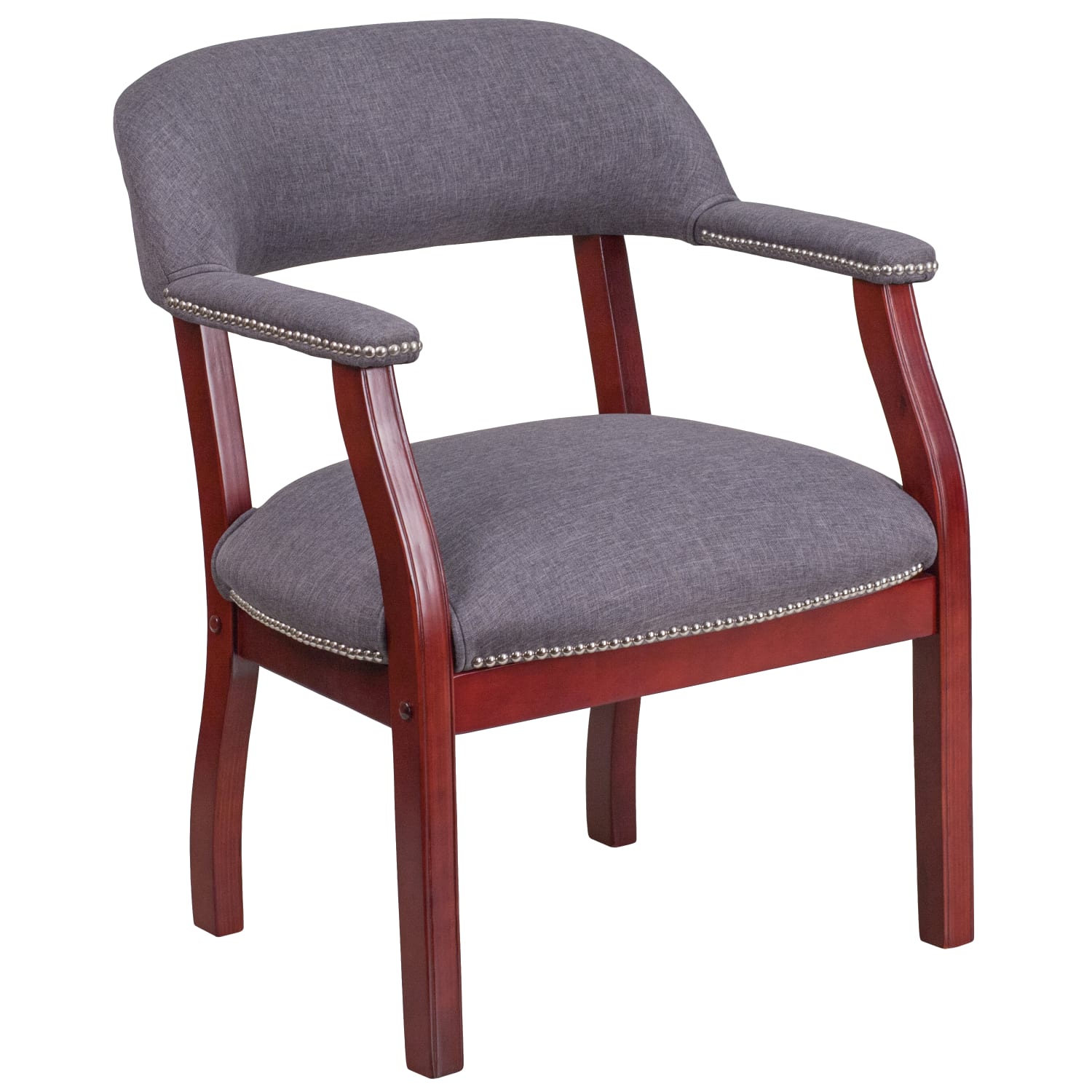 Flash Furniture Fabric Conference Guest Chair With Accent Nail Trim, Gray - Image 3