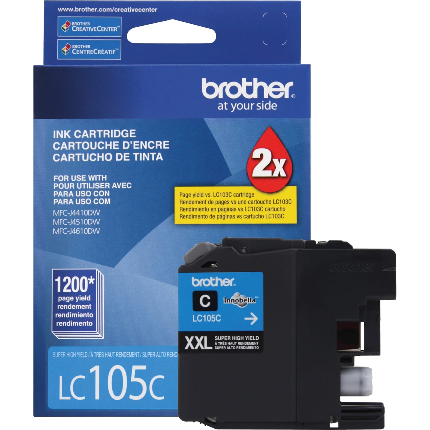 Brother LC105 Cyan High-Yield Ink Cartridge, LC105C - Image 3