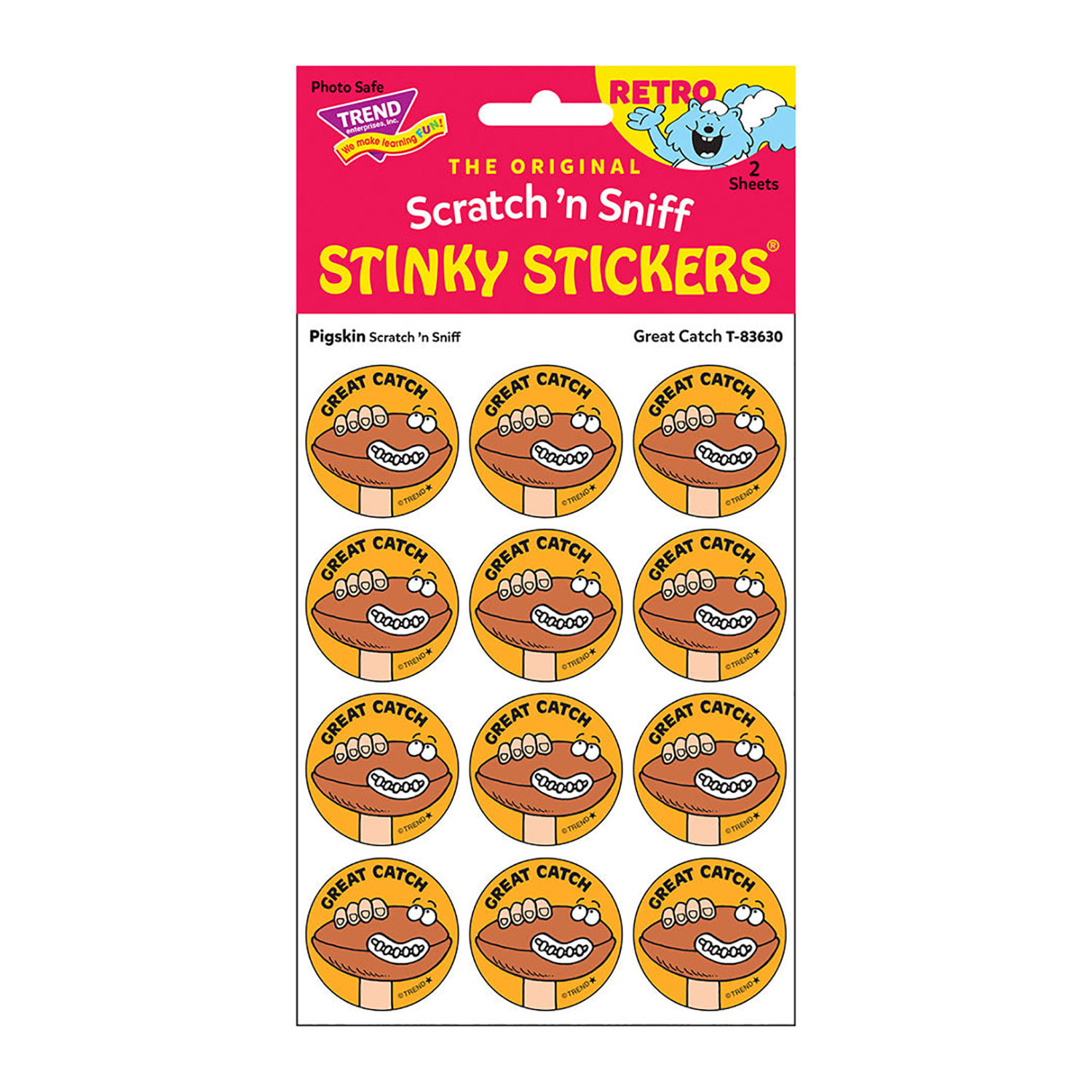 Trend Retro Scratch N Sniff Stinky Stickers, Great Catch/Pigskin Scent, 24 Stickers Per Pack, Bundle Of 6 Packs - Image 4