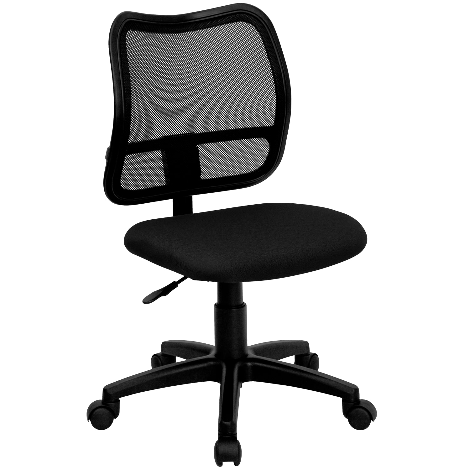 Flash Furniture Mesh Mid-Back Swivel Task Chair With Padded Fabric Seat, Black - Image 3