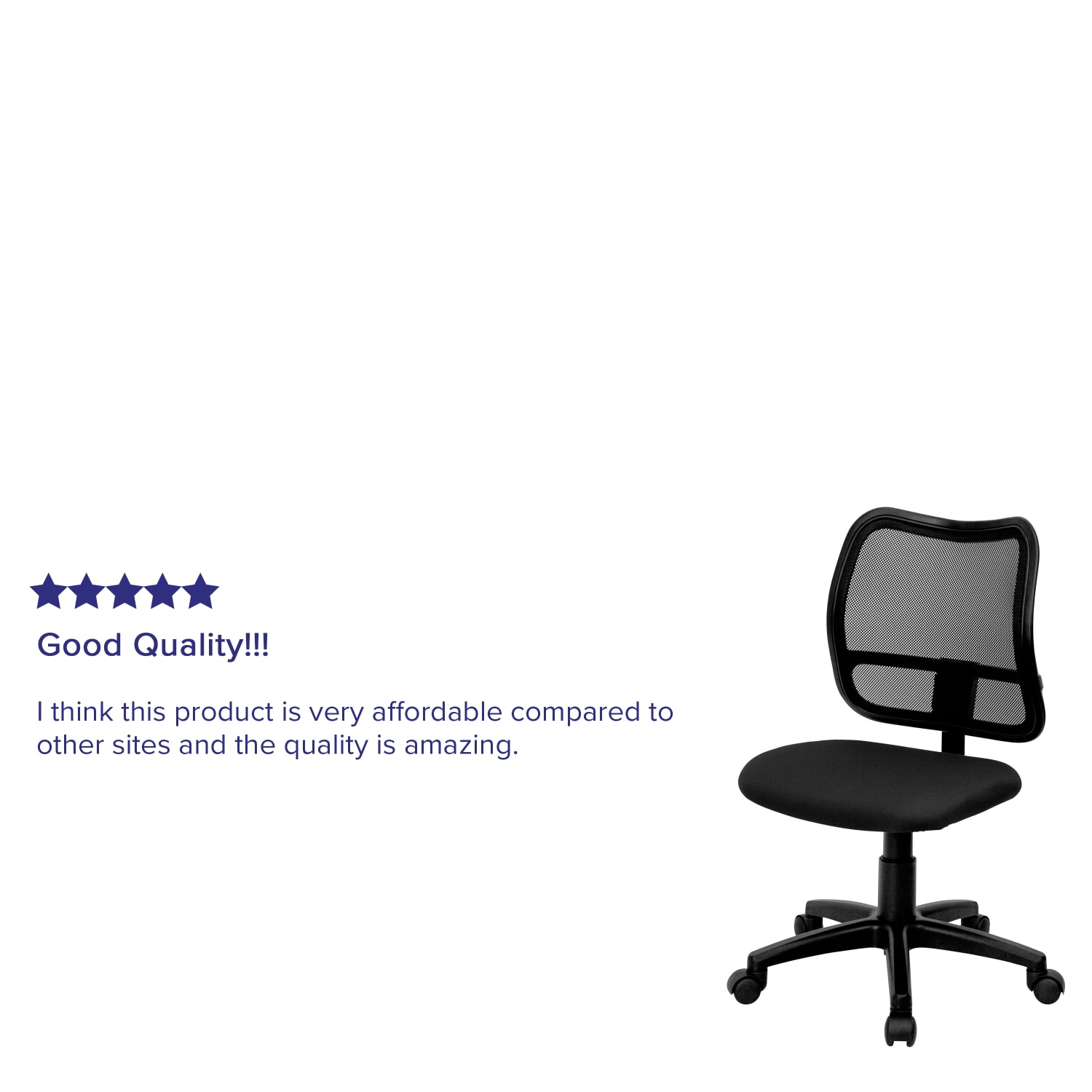Flash Furniture Mesh Mid-Back Swivel Task Chair With Padded Fabric Seat, Black - Image 6