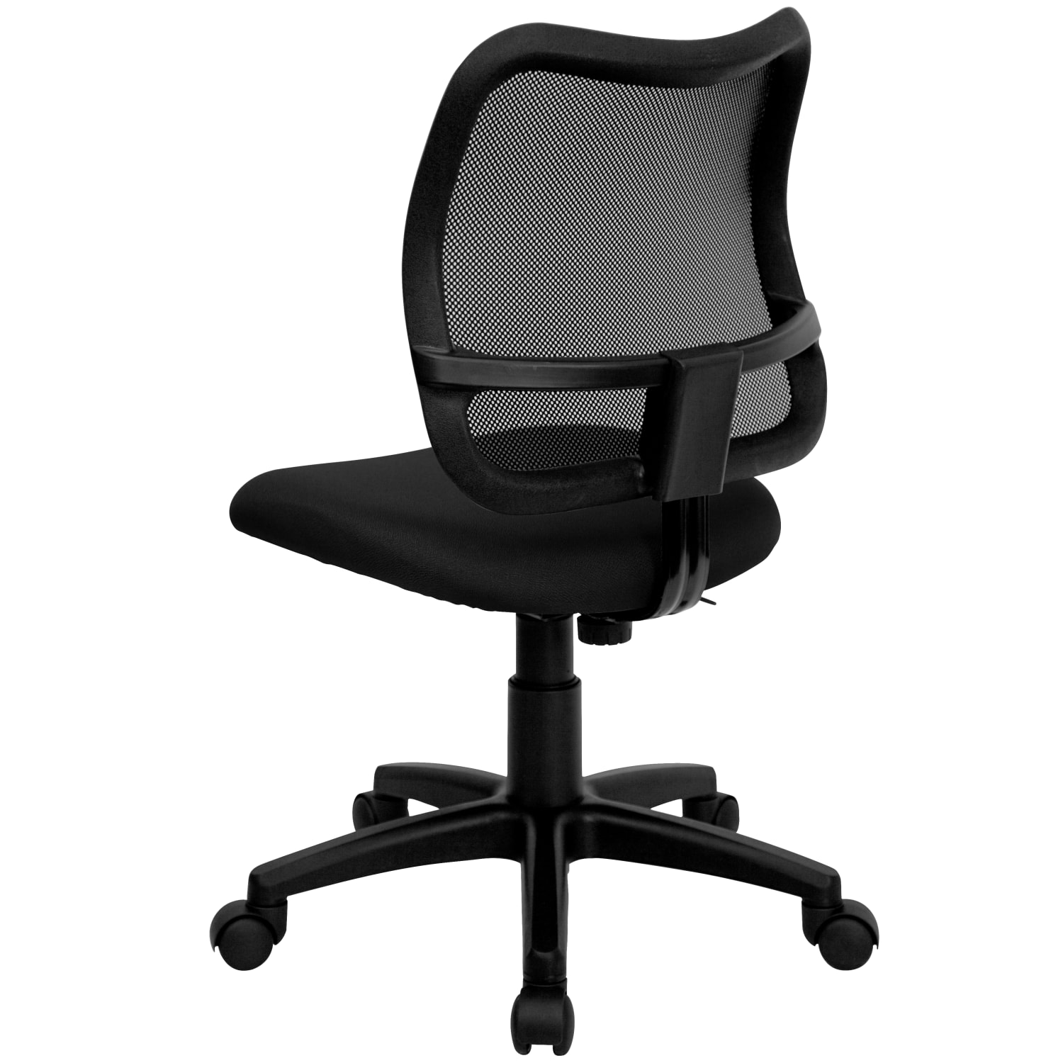 Flash Furniture Mesh Mid-Back Swivel Task Chair With Padded Fabric Seat, Black - Image 9
