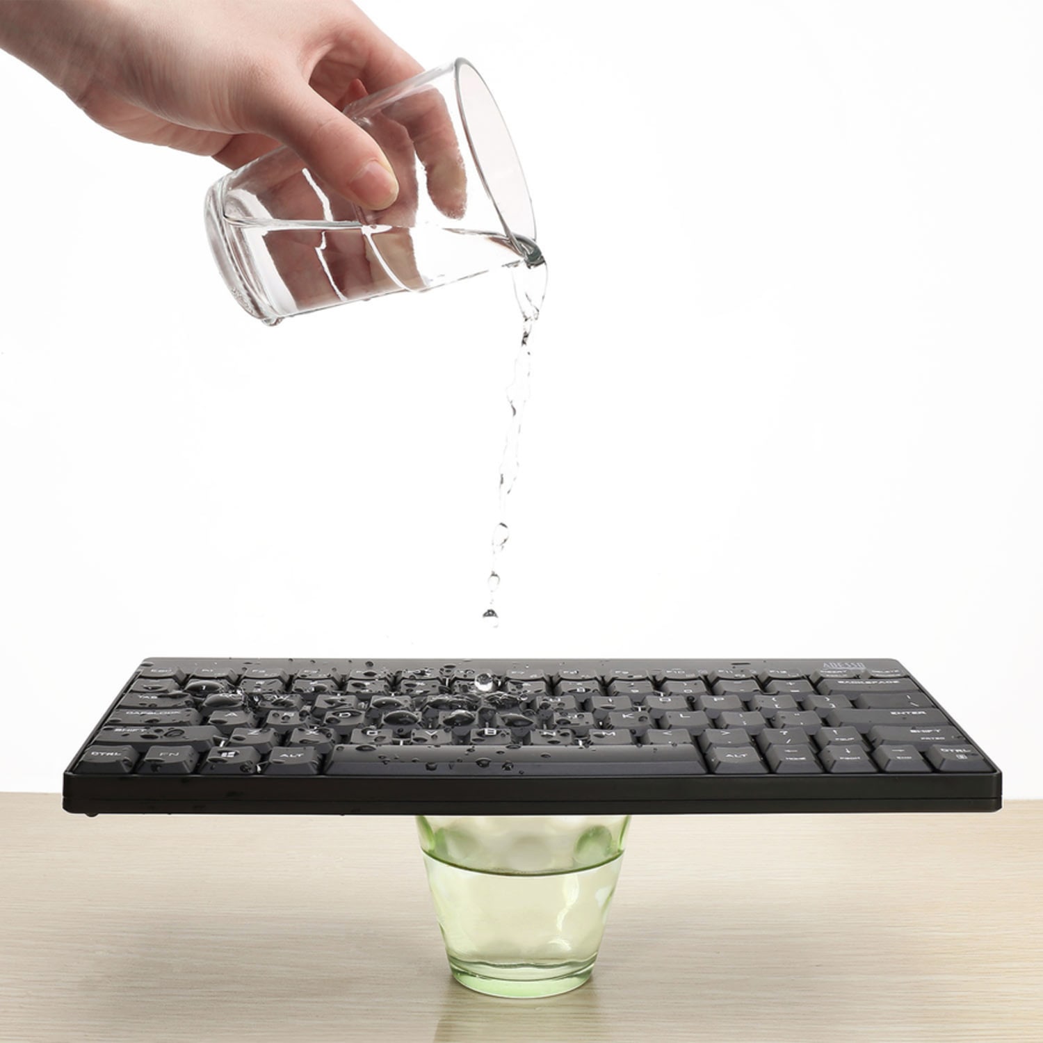 Adesso WKB-1100CB Wireless Spill Resistant Mini Keyboard & Mouse Combo, Black - Image 6