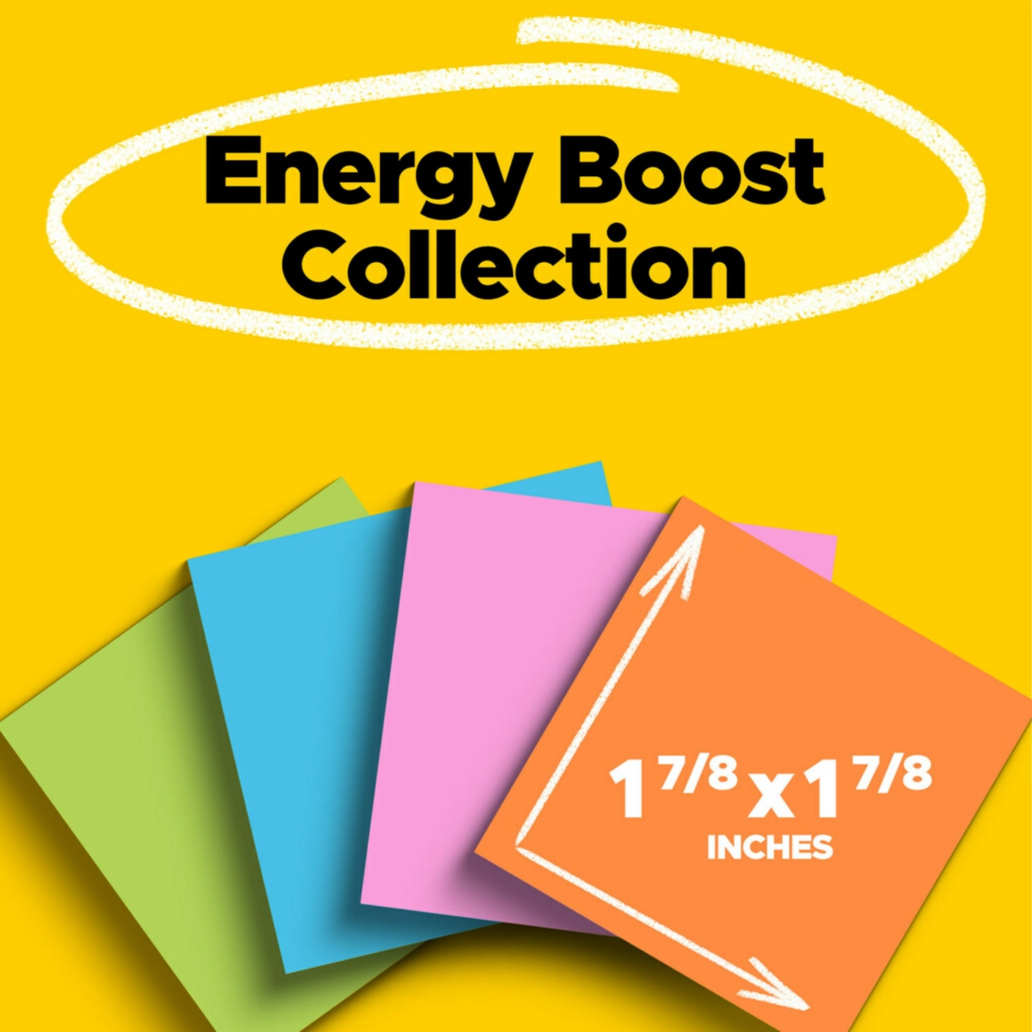 Post-it Super Sticky Notes, 1-7/8 in x 1-7/8 in, 18 Pads, 90 Sheets/Pad, 2x the Sticking Power, School and Office Supplies, Sticky Notes for Surfaces - Image 3