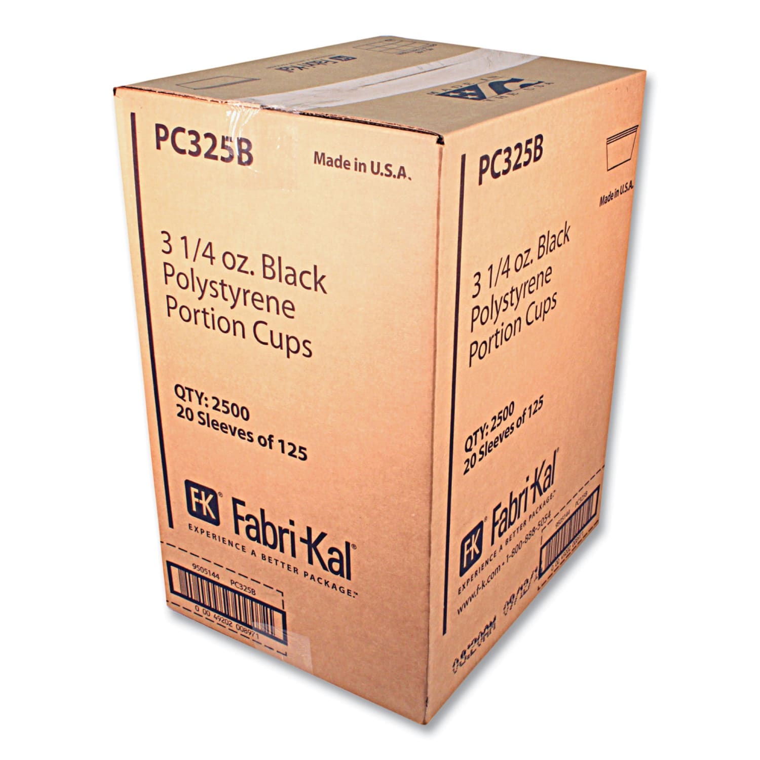 Fabri-Kal Portion Cups, 3.25 Oz, Black, Sleeve Of 125 Cups, Carton Of 20 Sleeves - Image 3