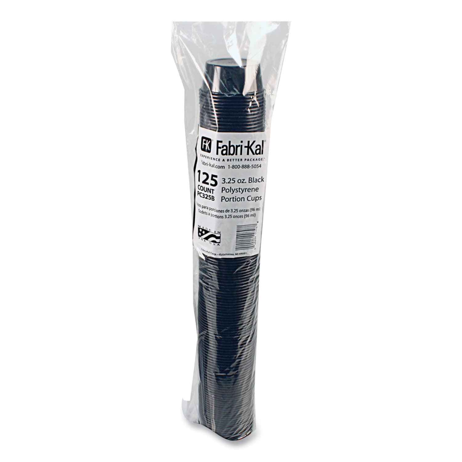 Fabri-Kal Portion Cups, 3.25 Oz, Black, Sleeve Of 125 Cups, Carton Of 20 Sleeves - Image 4