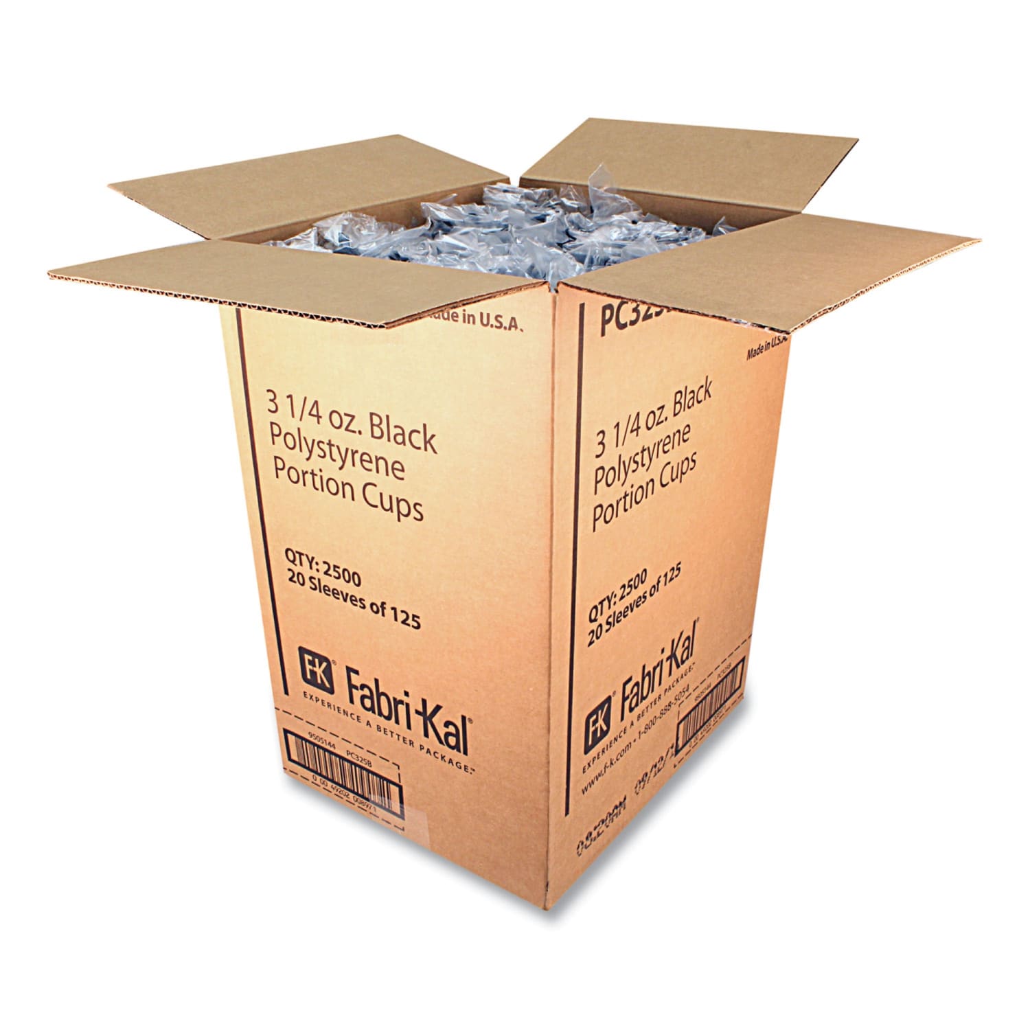 Fabri-Kal Portion Cups, 3.25 Oz, Black, Sleeve Of 125 Cups, Carton Of 20 Sleeves - Image 5