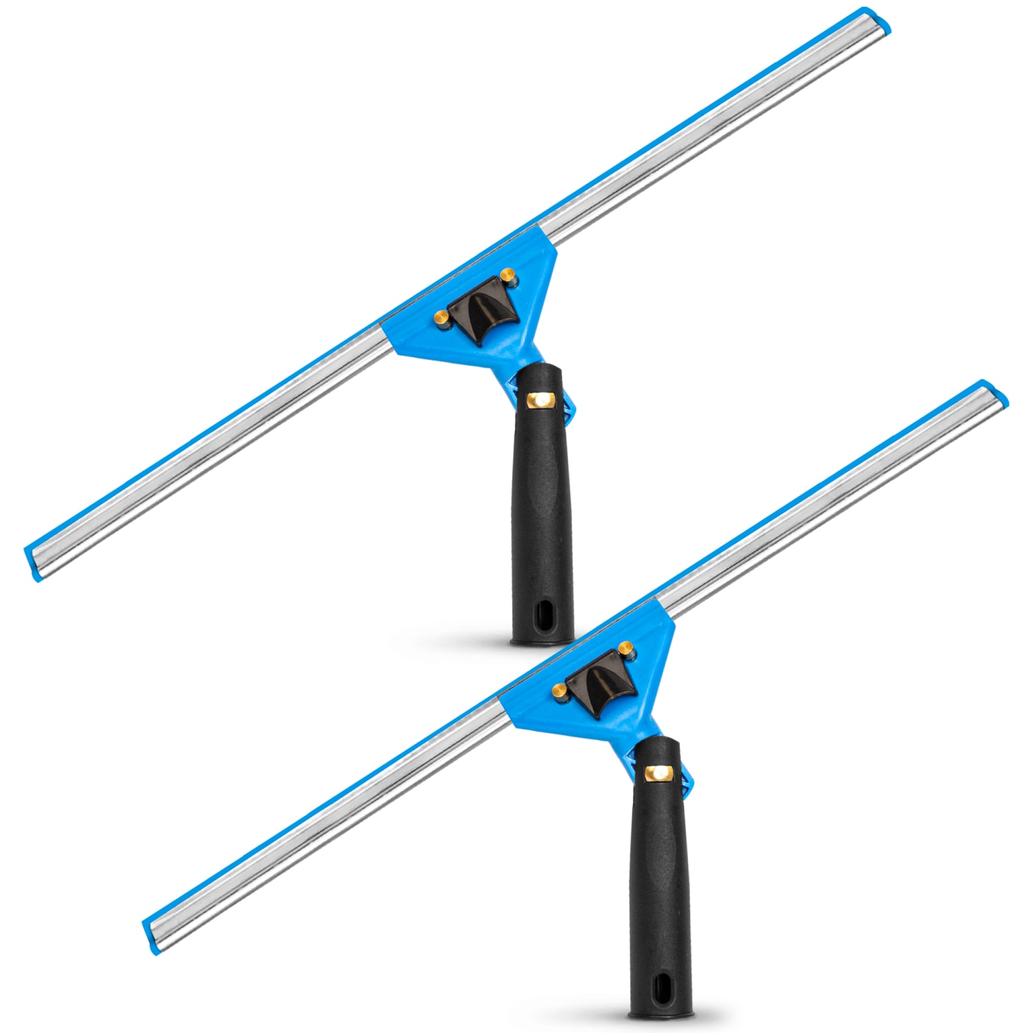 Gritt Commercial Swivel Window Squeegees With Quick Release, 18in, Blue/Silver/Black, Pack Of 2 Squeegees
