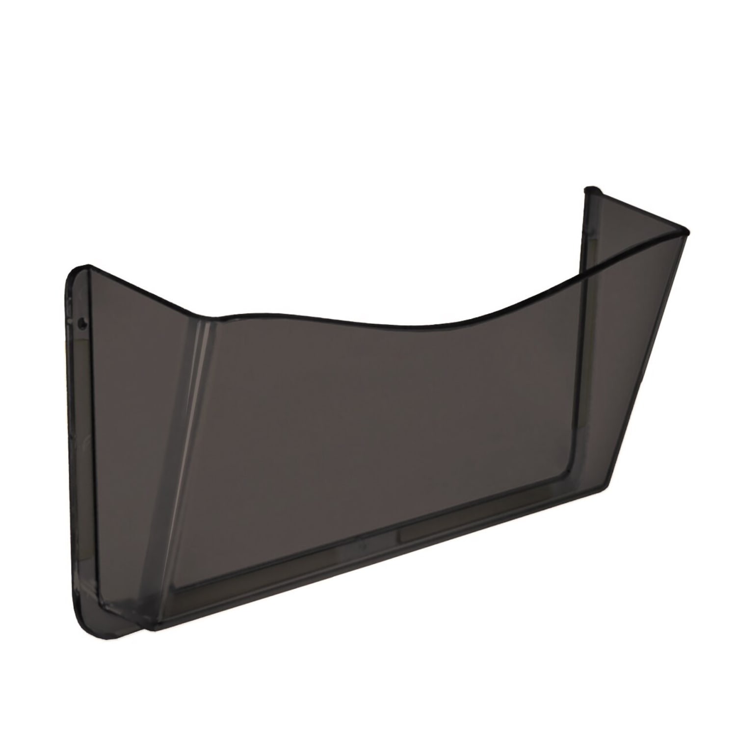 Azar Displays Single-Pocket Wall Files With Double-Sided Tape, 7inH x 13-1/2inW x 2-7/8inD, Dark Gray/Smoke, Pack Of 4 Files