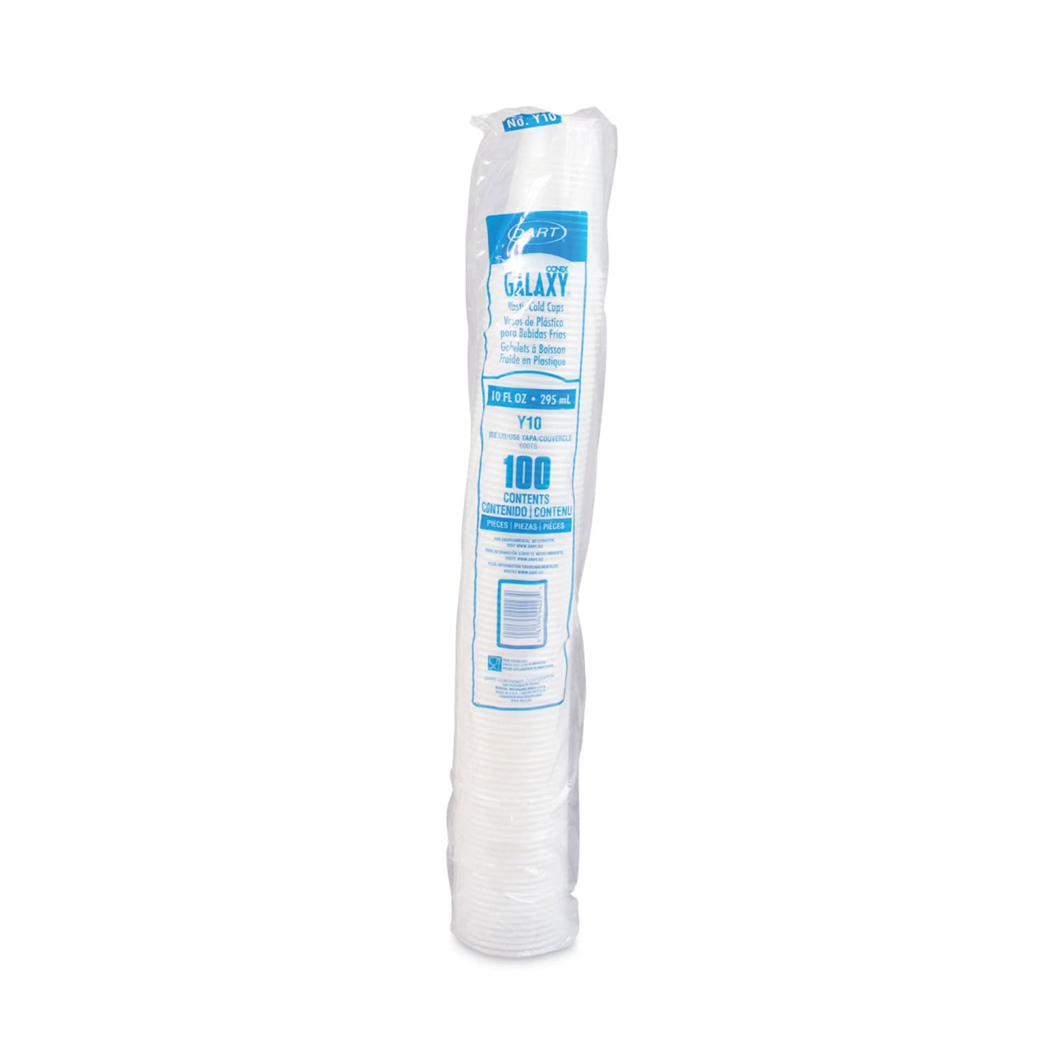 Dart High-Impact Polystyrene Cold Cups, 10 Oz, Clear, Sleeve Of 100 Cups, Carton Of 25 Sleeves - Image 5