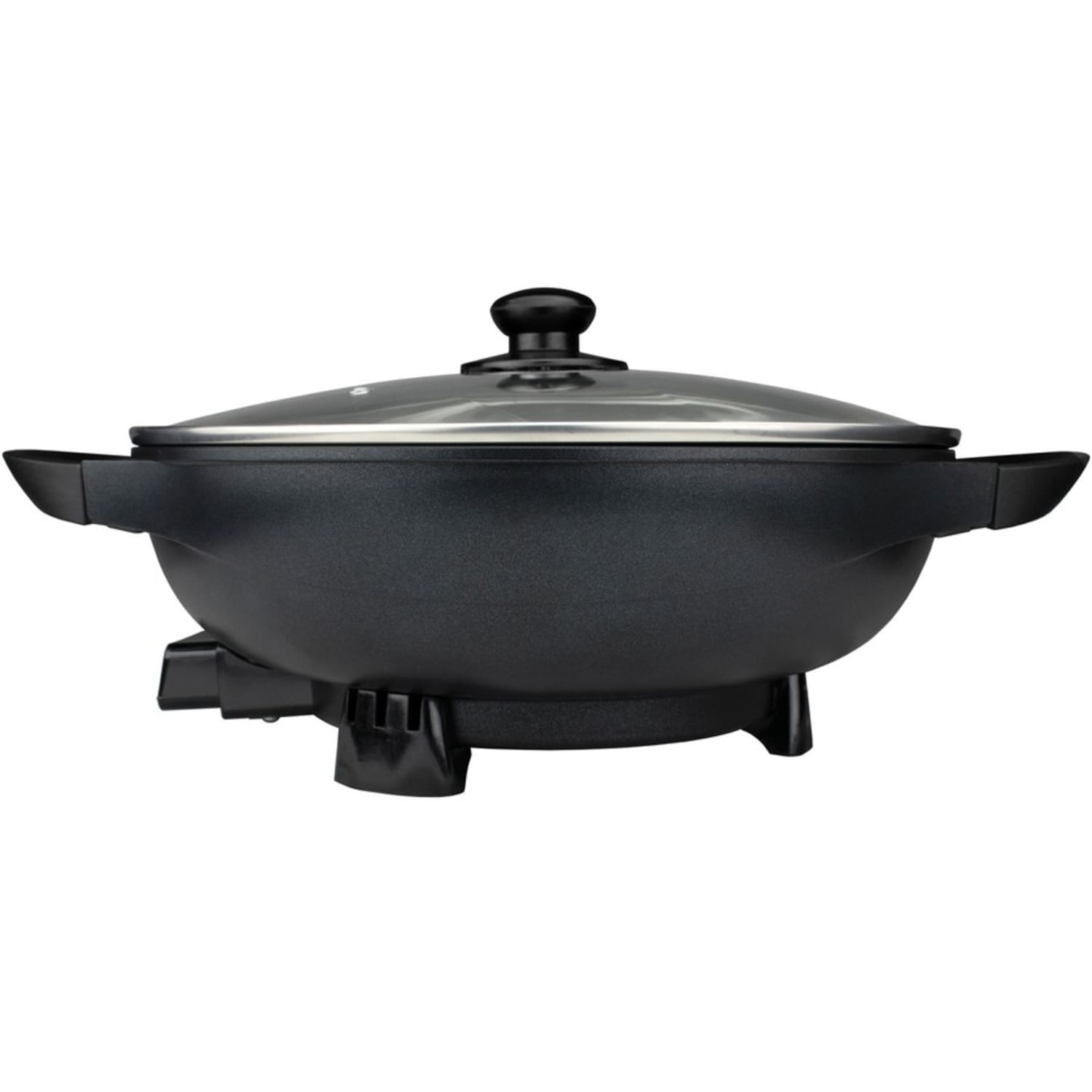 Brentwood 3-Inch Non-Stick Flat Bottom Electric Wok Skillet with Vented Glass Lid, Black - 13in Width x 17.50in Length - 450 deg.F (232.2 deg.C) - 1400 W - Image 4