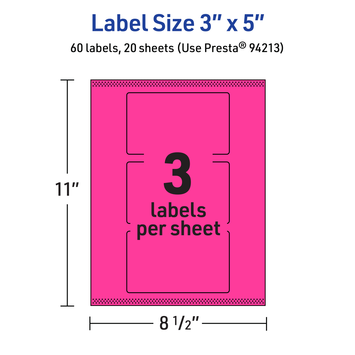 Avery Print-To-The-Edge Labels With Sure Feed Technology And Easy Peel, 94213-NMP20, Rectangle, 3in x 5in, Matte Neon Magenta, Pack of 60 - Image 6