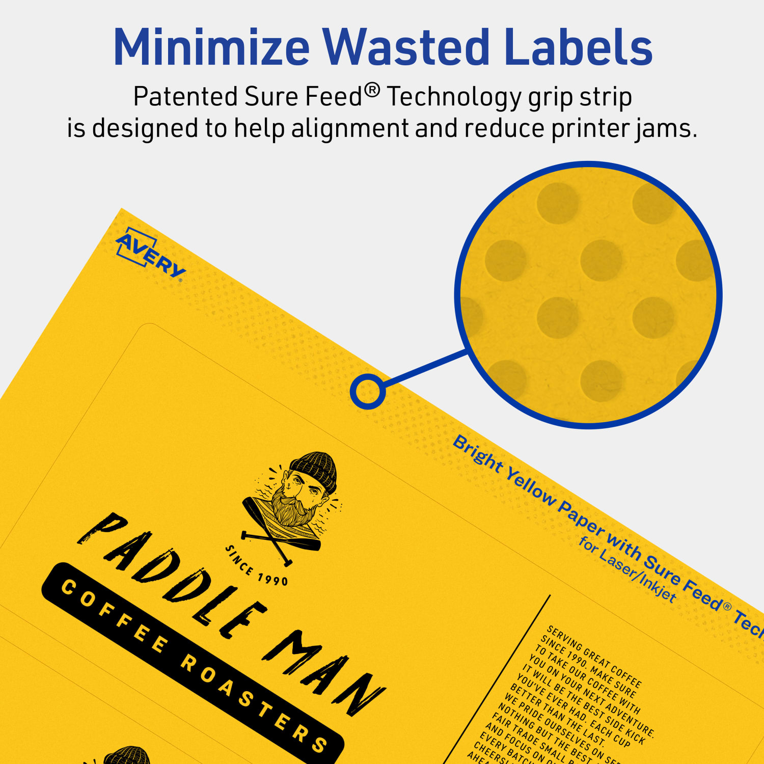 Avery Print-To-The-Edge Labels With Sure Feed Technology, 94250-BYP40, Rectangle, 3in x 7in, Matte Bright Yellow, Pack of 120 - Image 5