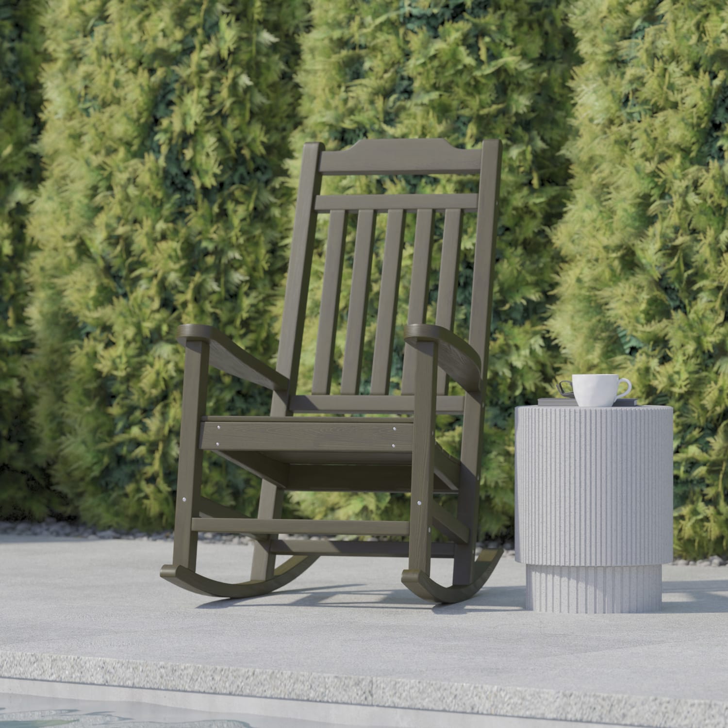 Flash Furniture Winston All Weather Rocking Chair Mahogany PopularChairscom