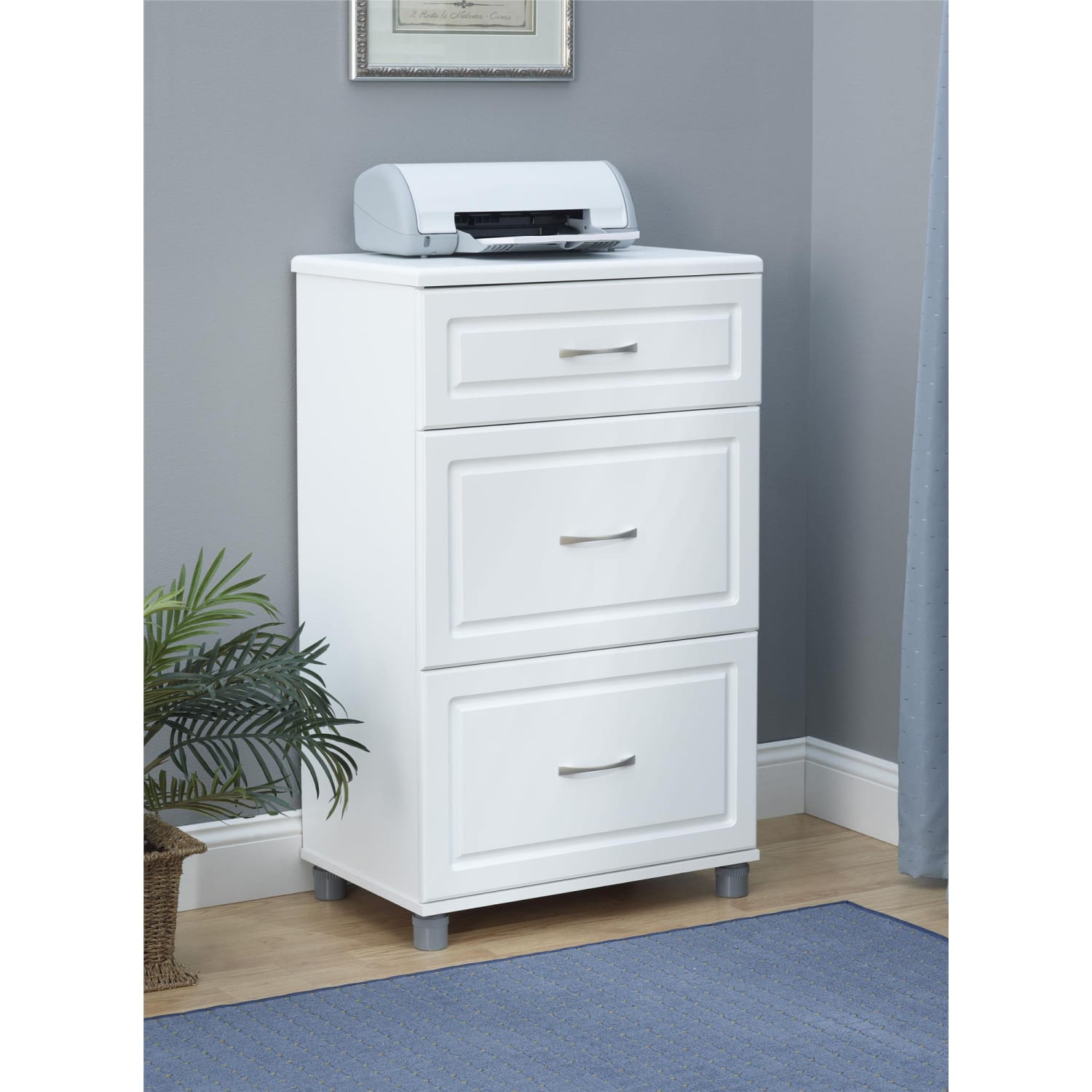 Ameriwood Home Kendall Base Storage Cabinet, 3 Drawers, White - Image 4