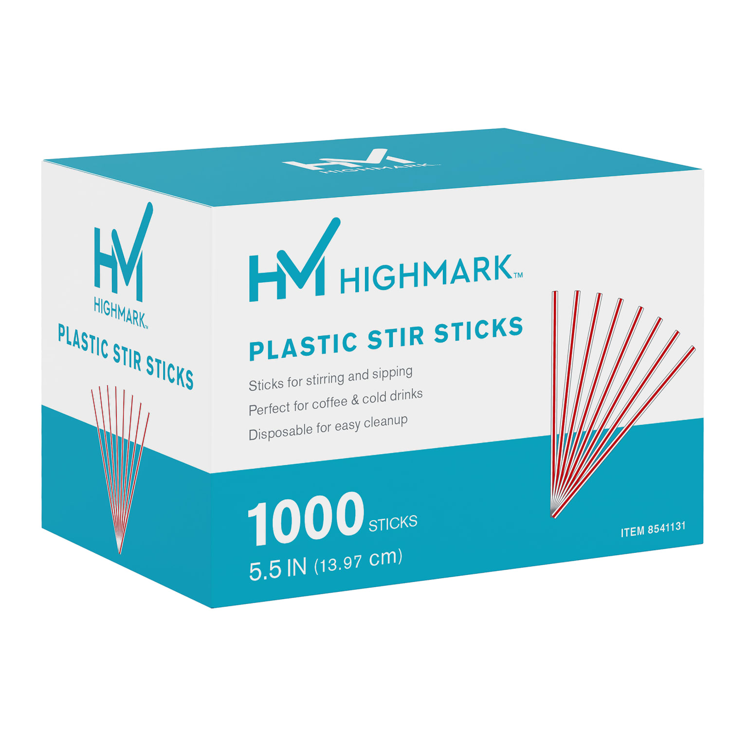 Highmark Plastic Stir Sticks, 5-1/2in, Red/White, Box Of 1,000 - Image 4