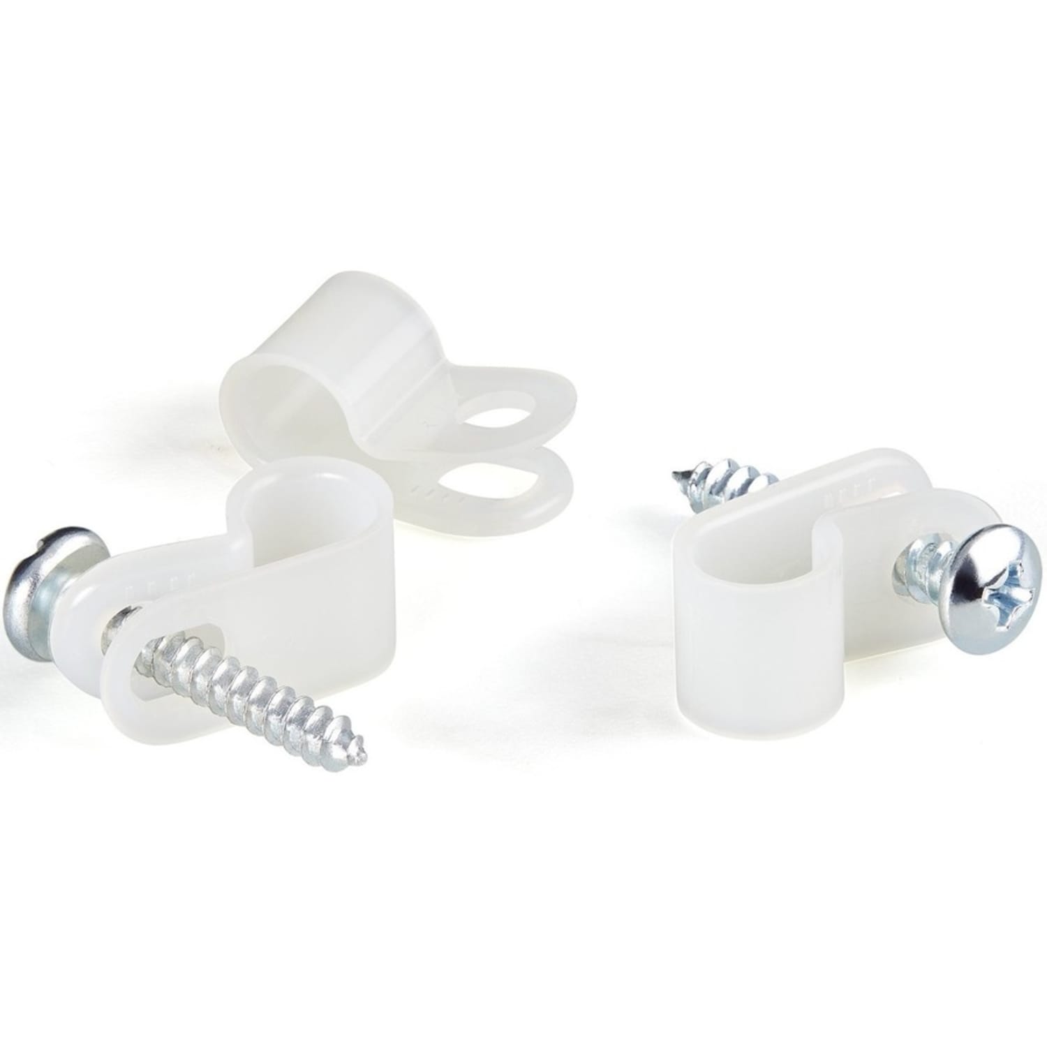 StarTech.com 100 Pack Screw Mount Cable Clamps - Wire Fastener/Holder - R-Type Screw Down Reusable Nylon Clips - UL/94V-2 Rated - Medium - Image 6