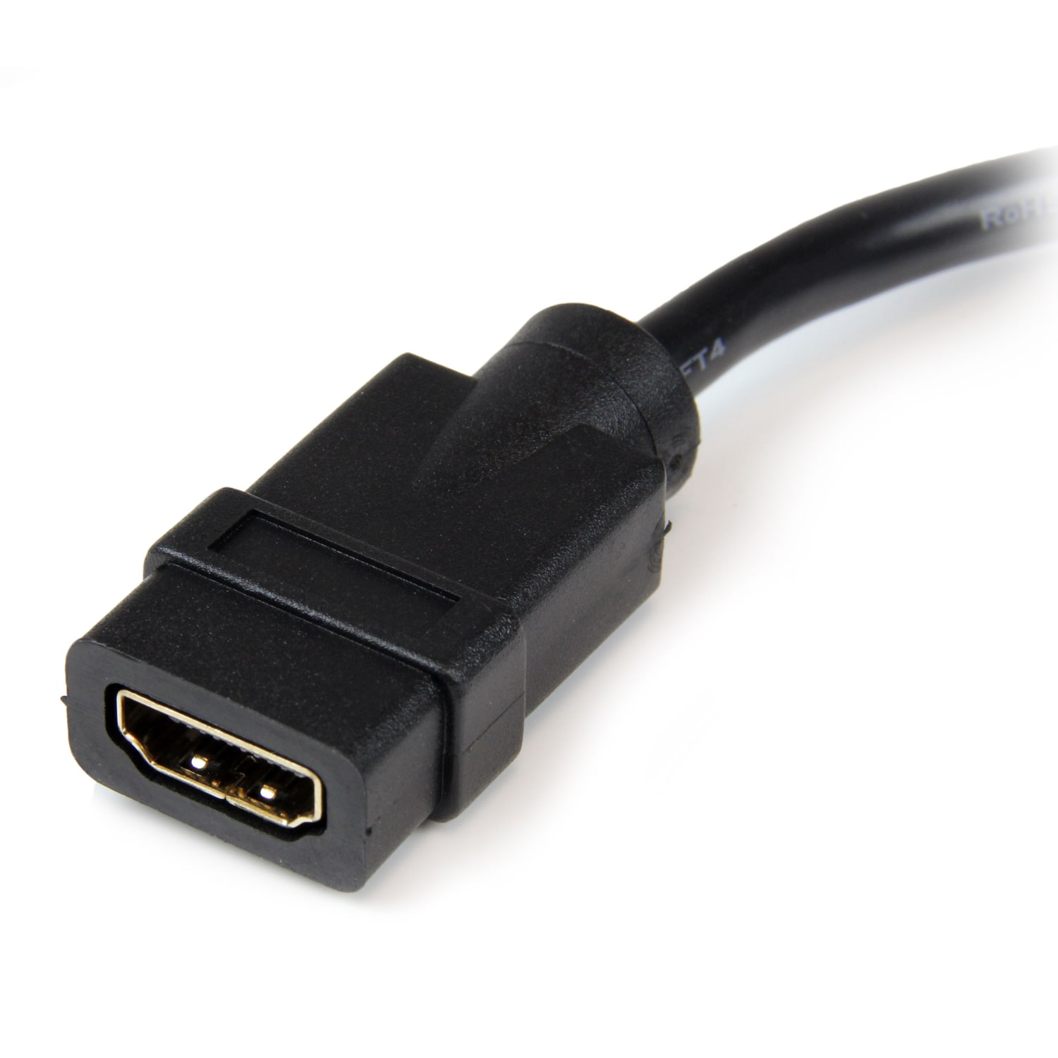 StarTech.com 8in HDMI to DVI-D Video Cable Adapter - HDMI Female to DVI Male - 8in DVI/HDMI Video Cable for Video Device, Notebook - First End: 1 x HDMI Female Digital Audio/Video - Second End: 1 x DVI-D Male Digital Video - Shielding - Black - 1 Pack - Image 3