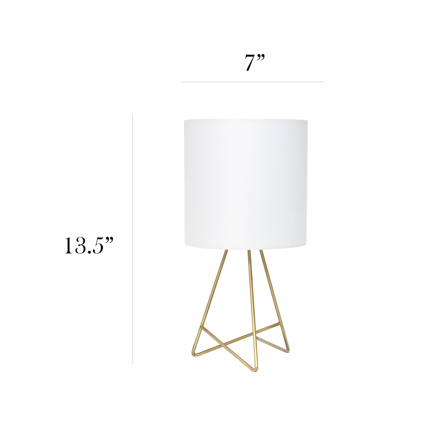 Simple Designs Down To The Wire Table Lamp, 13-1/2inH, White Shade/Gold Base - Image 4