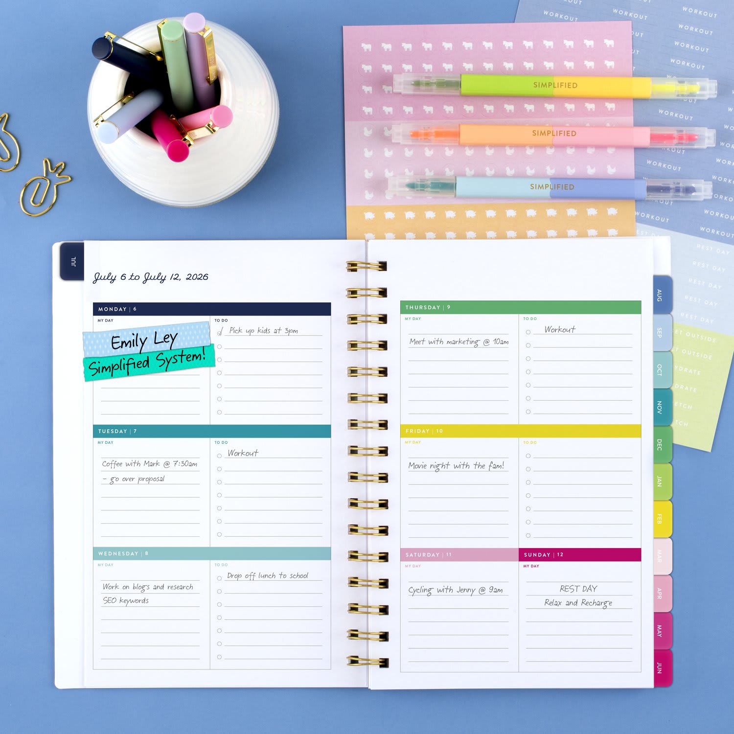 Simplified by Emily Ley for AT-A-GLANCE Academic 2026-2027 Weekly Monthly Planner, Seaglass, Small, 5 1/2in x 8 1/2in - Image 3