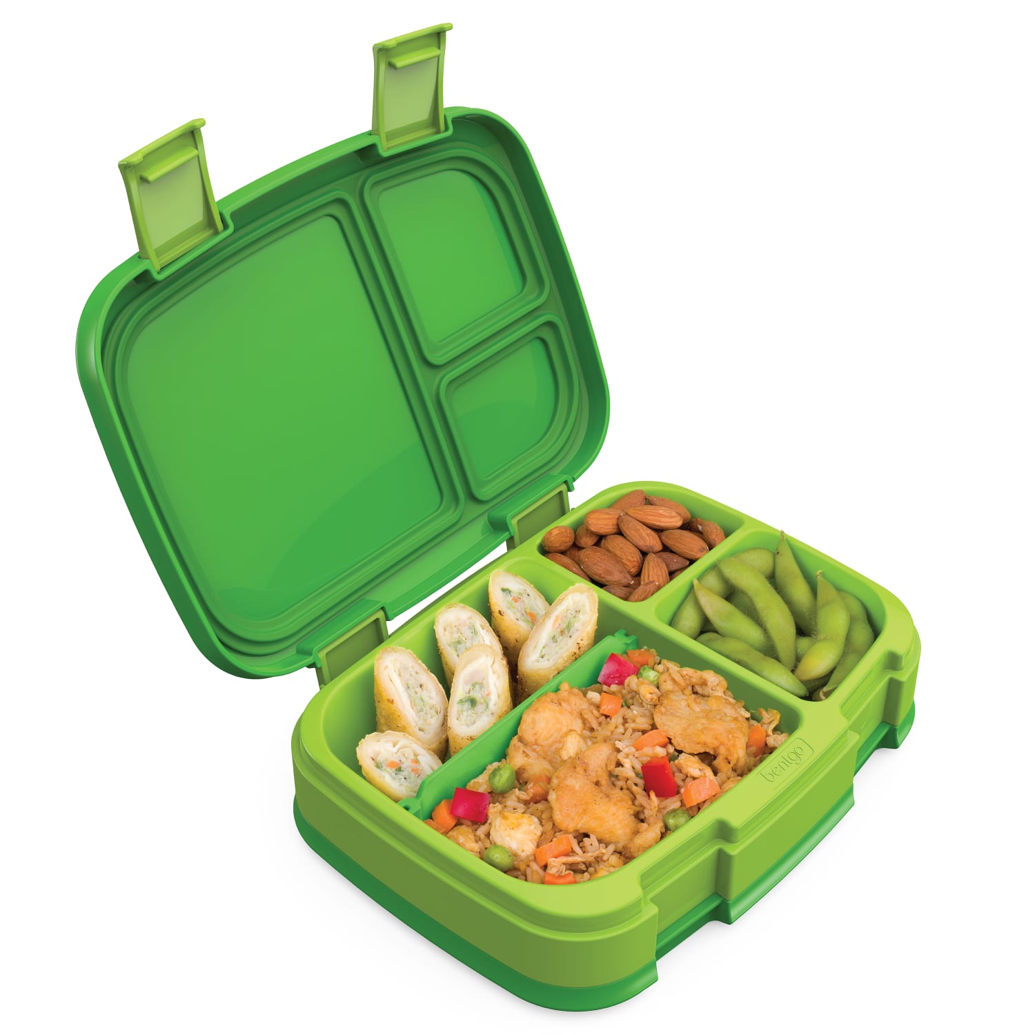 Bentgo Fresh 4-Compartment Bento-Style Lunch Box, 2-7/16inH x 7inW x 9-1/4inD, Green