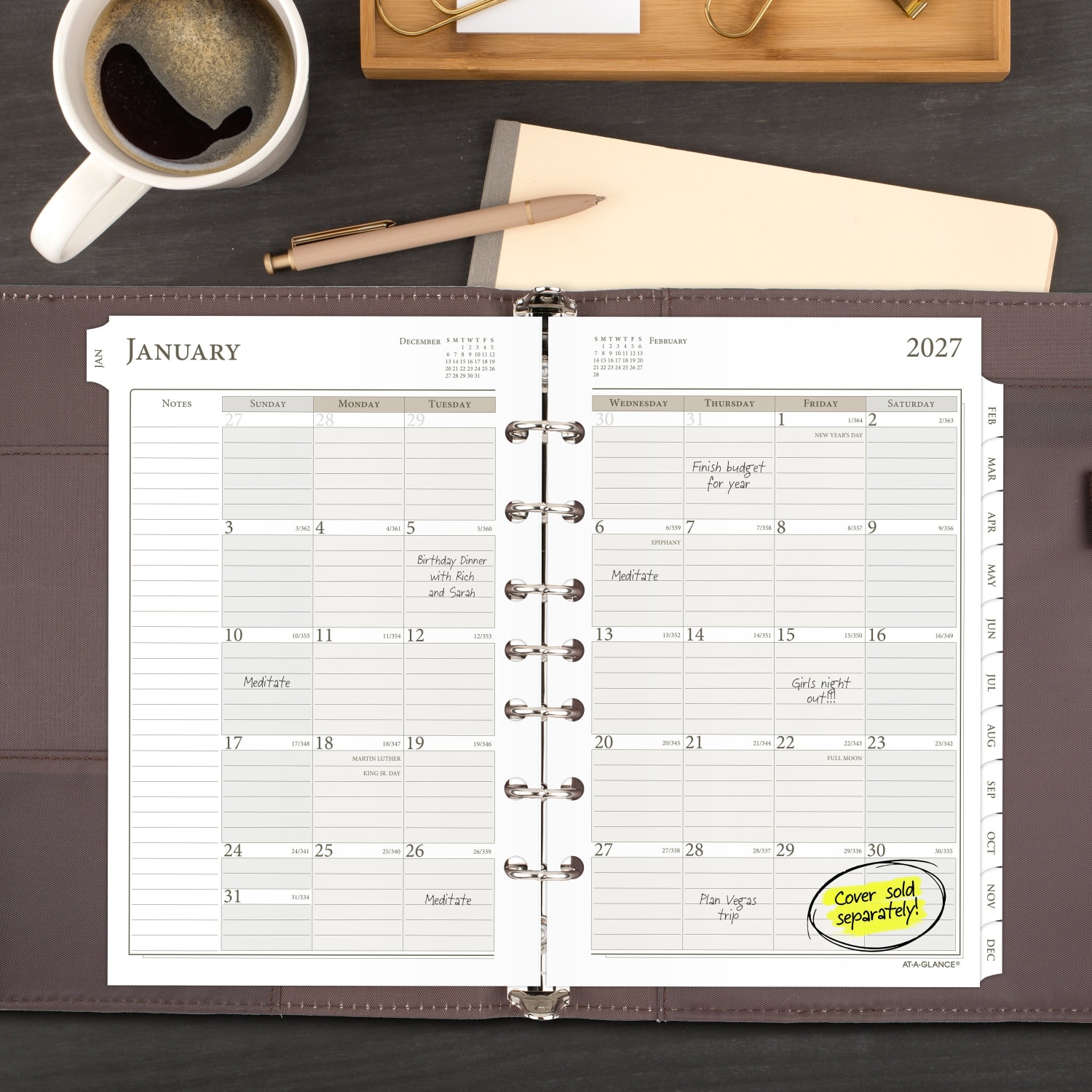 AT-A-GLANCE 2027 Monthly Planner Refill, Loose-Leaf, Desk Size, 5 1/2in x 8 1/2in, 481685Y27 - Image 3