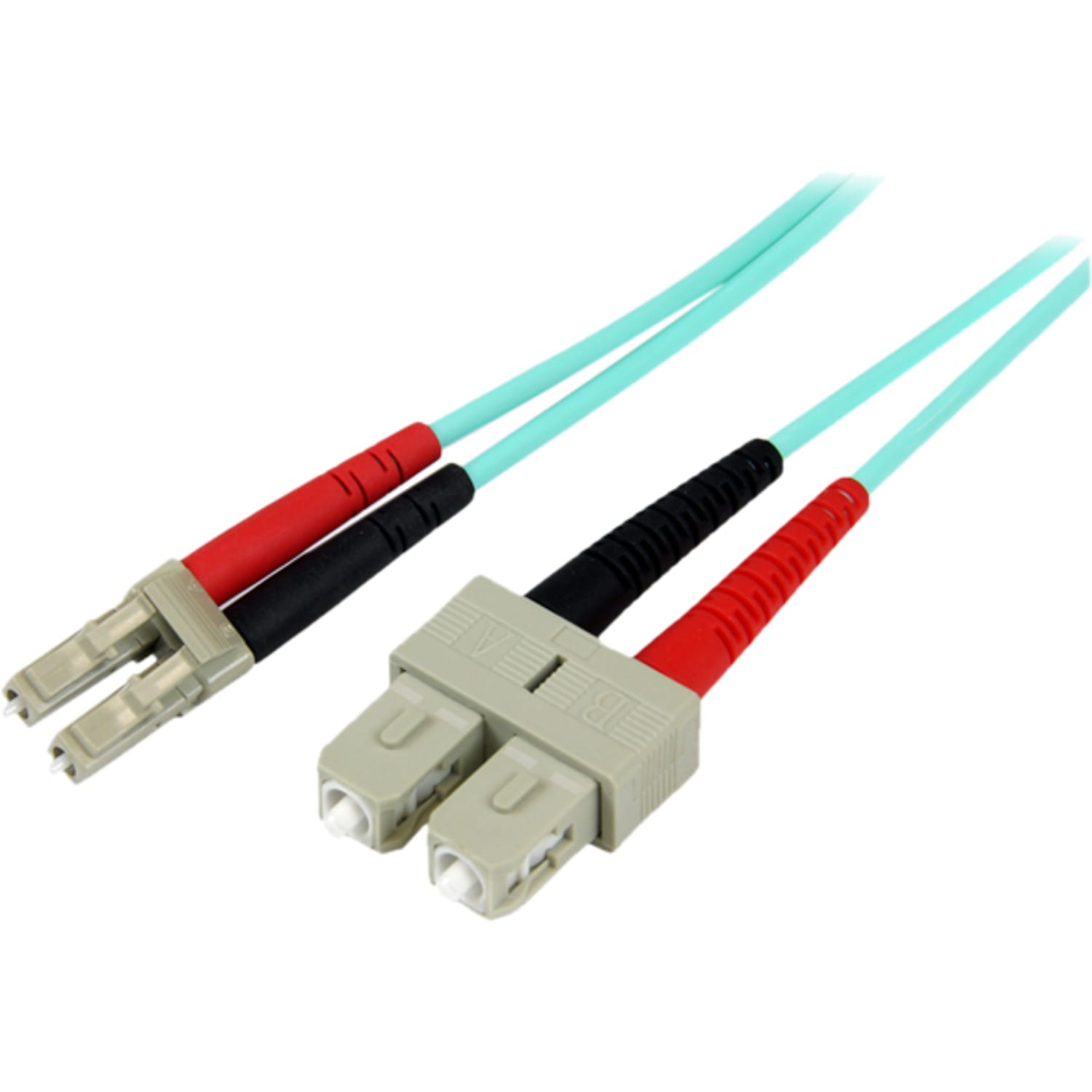 StarTech.com 2m Fiber Optic Cable - 10 Gb Aqua - Multimode Duplex 50/125 - LSZH - LC/SC - OM3 - LC to SC Fiber Patch Cable (A50FBLCSC2) - A50FBLCSC2 - Image 3