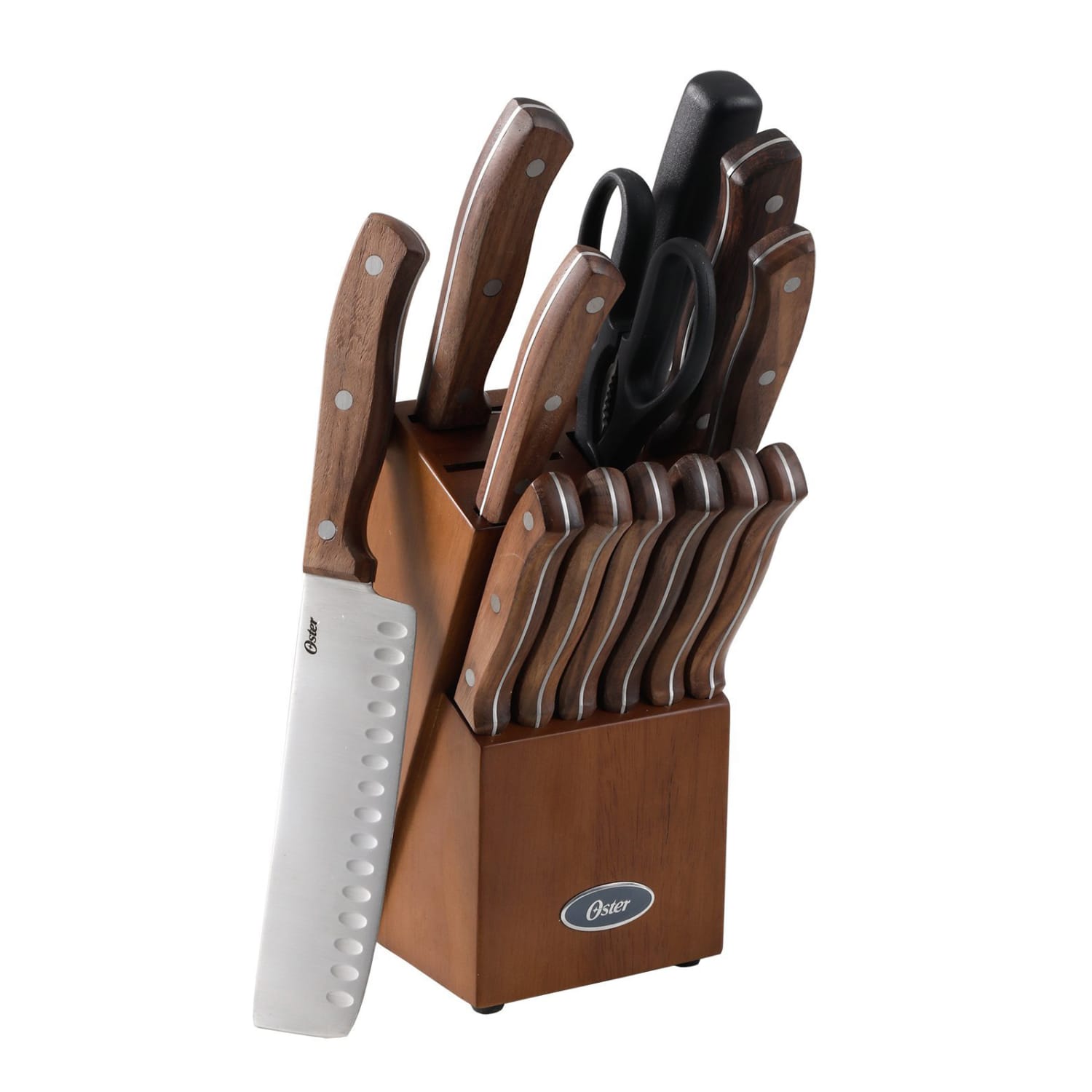 Oster Whitmore Stainless-Steel 14-Piece Cutlery Set, Walnut - Image 3