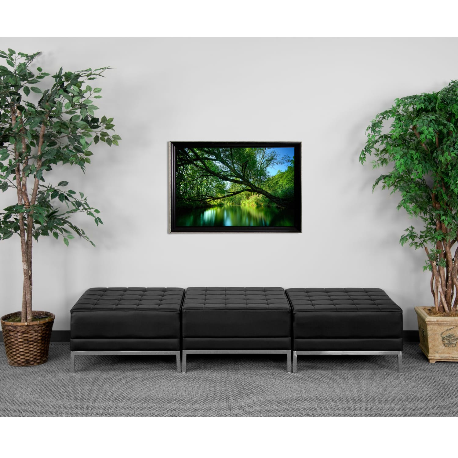 Flash Furniture HERCULES Imagination Series LeatherSoft Three Seat Bench Black PopularChairscom Flash Furniture HERCULES Imagination Series LeatherSoft Three Seat Bench Black PopularChairscom