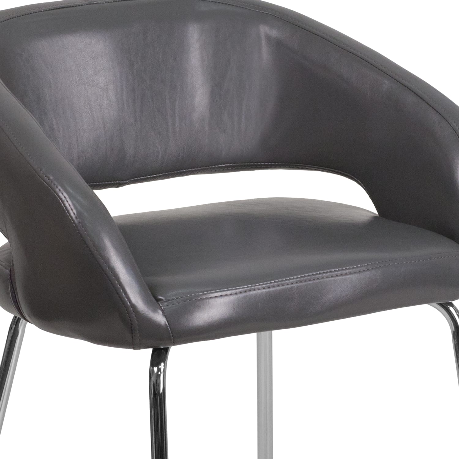 Flash Furniture Fusion Contemporary LeatherSoft Faux Leather Side Reception Chair, Gray - Image 9