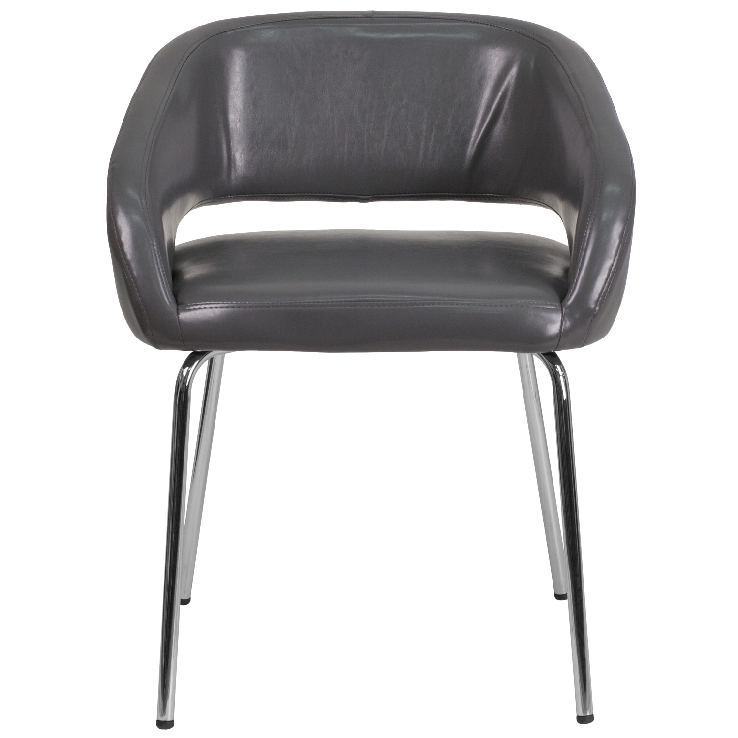 Flash Furniture Fusion Contemporary LeatherSoft Faux Leather Side Reception Chair, Gray - Image 11